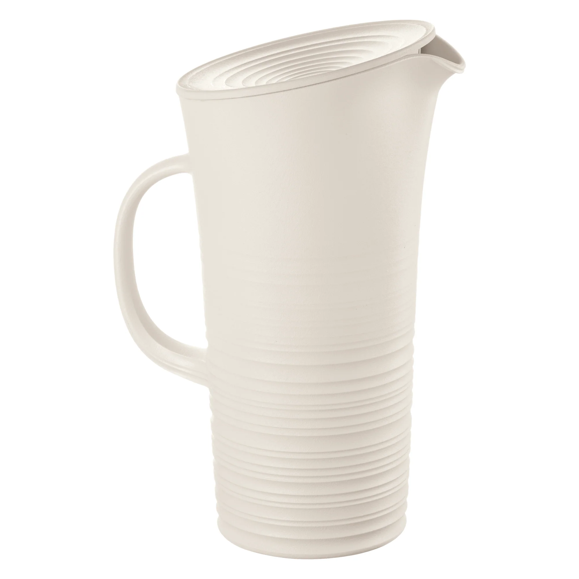 Pitcher With Lid 'Tierra' White Milk - Inhomebuy