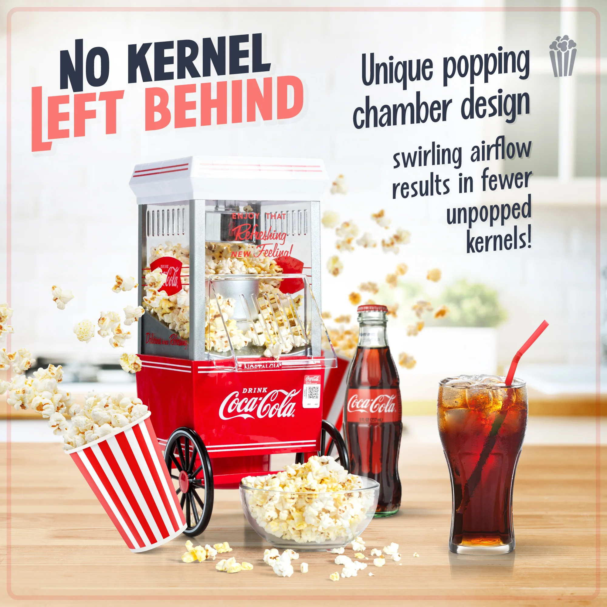 Coca-Cola® 12-Cup Hot Air Popcorn Maker - Inhomebuy