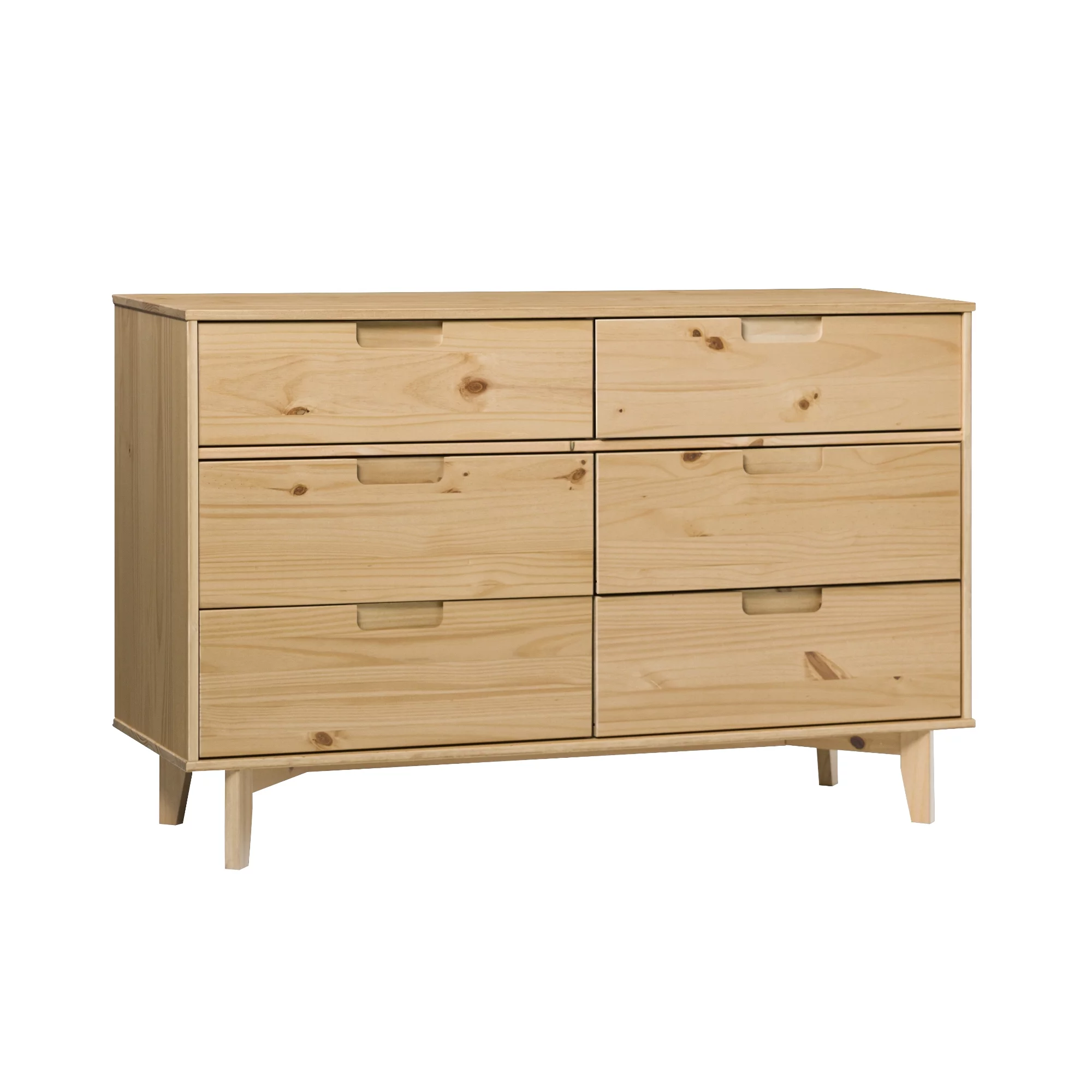 Walker Edison Sonoma 6-Drawer Solid Wood Caramel Dresser - Inhomebuy