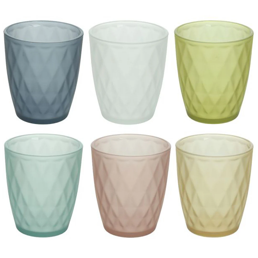 Jenny Pastel Matt set of 6 Tumbler Jenny glass - Inhomebuy