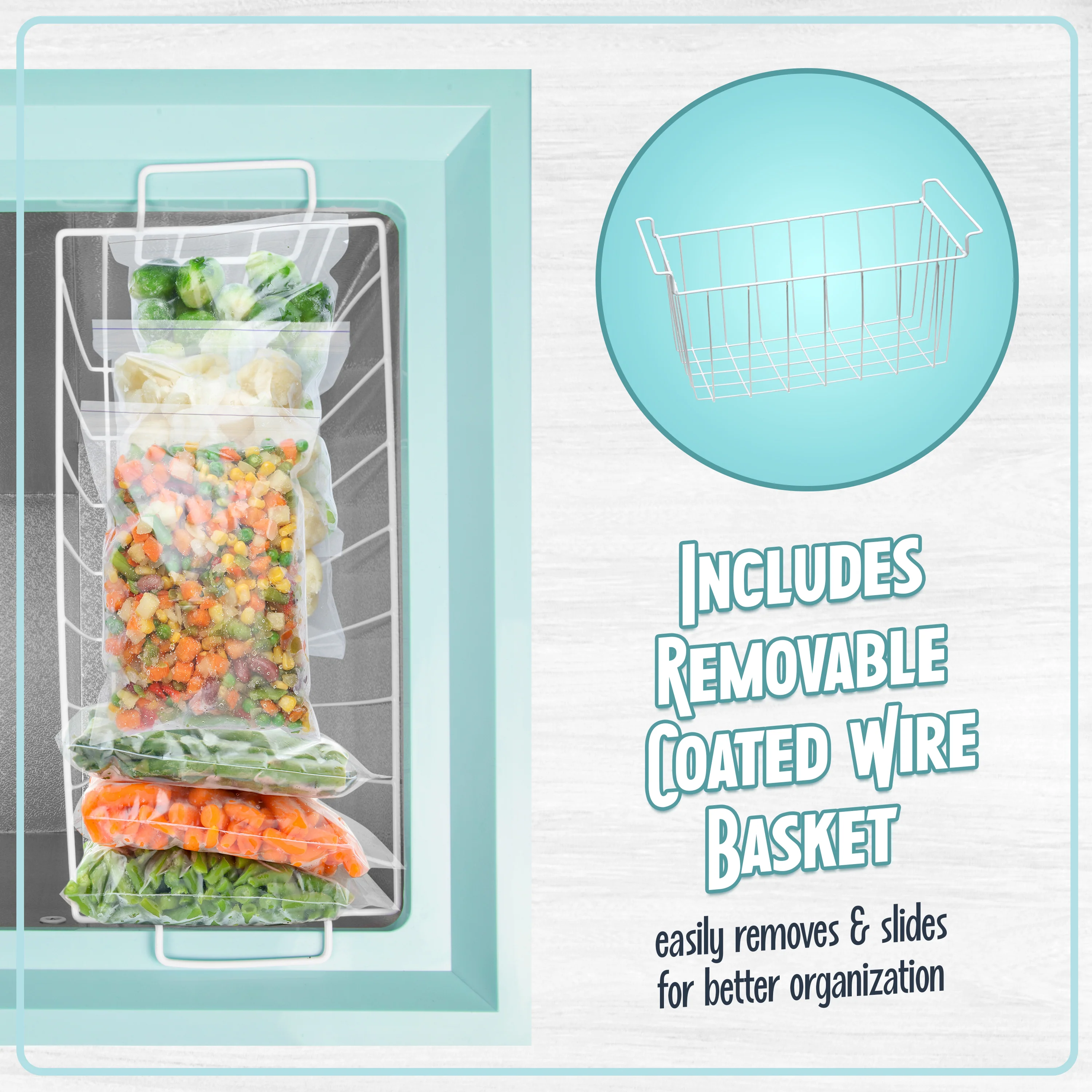 Classic Retro 3.5 Cu.Ft. Refrigerator & Chest Freezer, Aqua - Inhomebuy