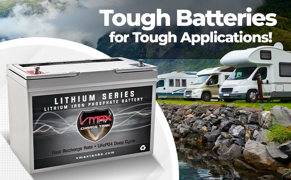 VMAX LFP27-12100 12 Volt 100AH Lithium Deep Cycle for Boats and 30-80LB Trolling Motors - Inhomebuy