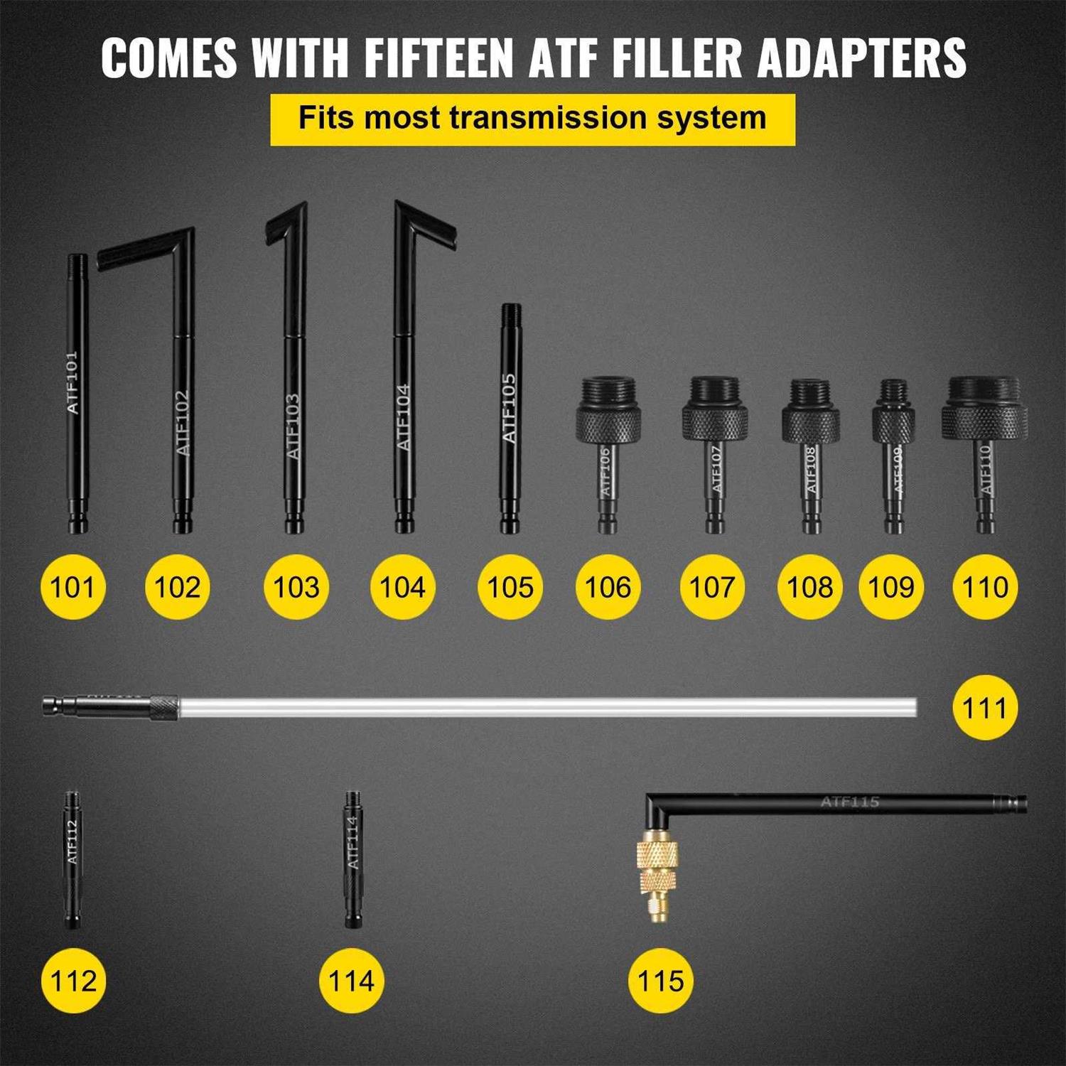 VEVOR Transmission Fluid Pressure Bleeder Large Capacity Transmission Oil Replacement Tool Set ATF Filler Adapters Transmission Oil QCBS - Inhomebuy