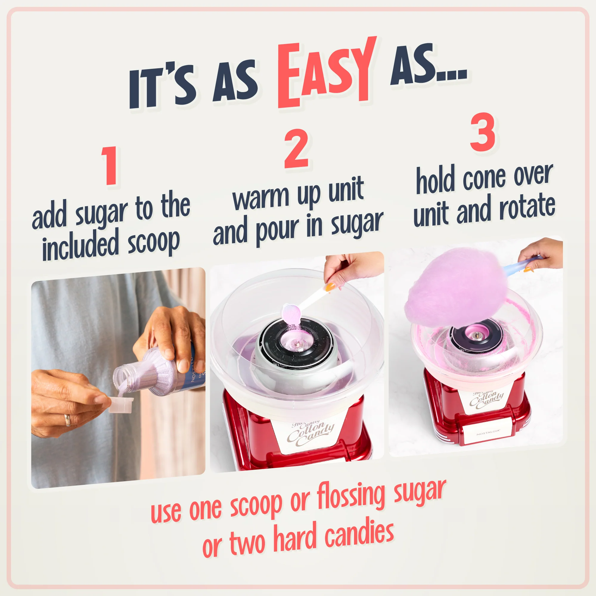 Retro Hard & Sugar-Free Candy Original Cotton Candy Maker - Inhomebuy