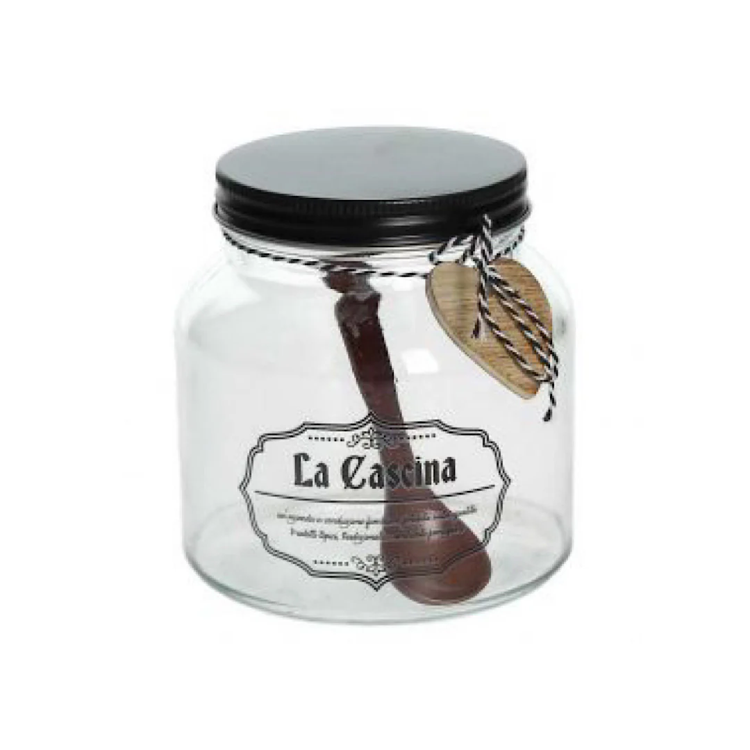 Jar W/ Lid, H12, 650CC+Spoon, Dolce Casa La Cascina - Inhomebuy