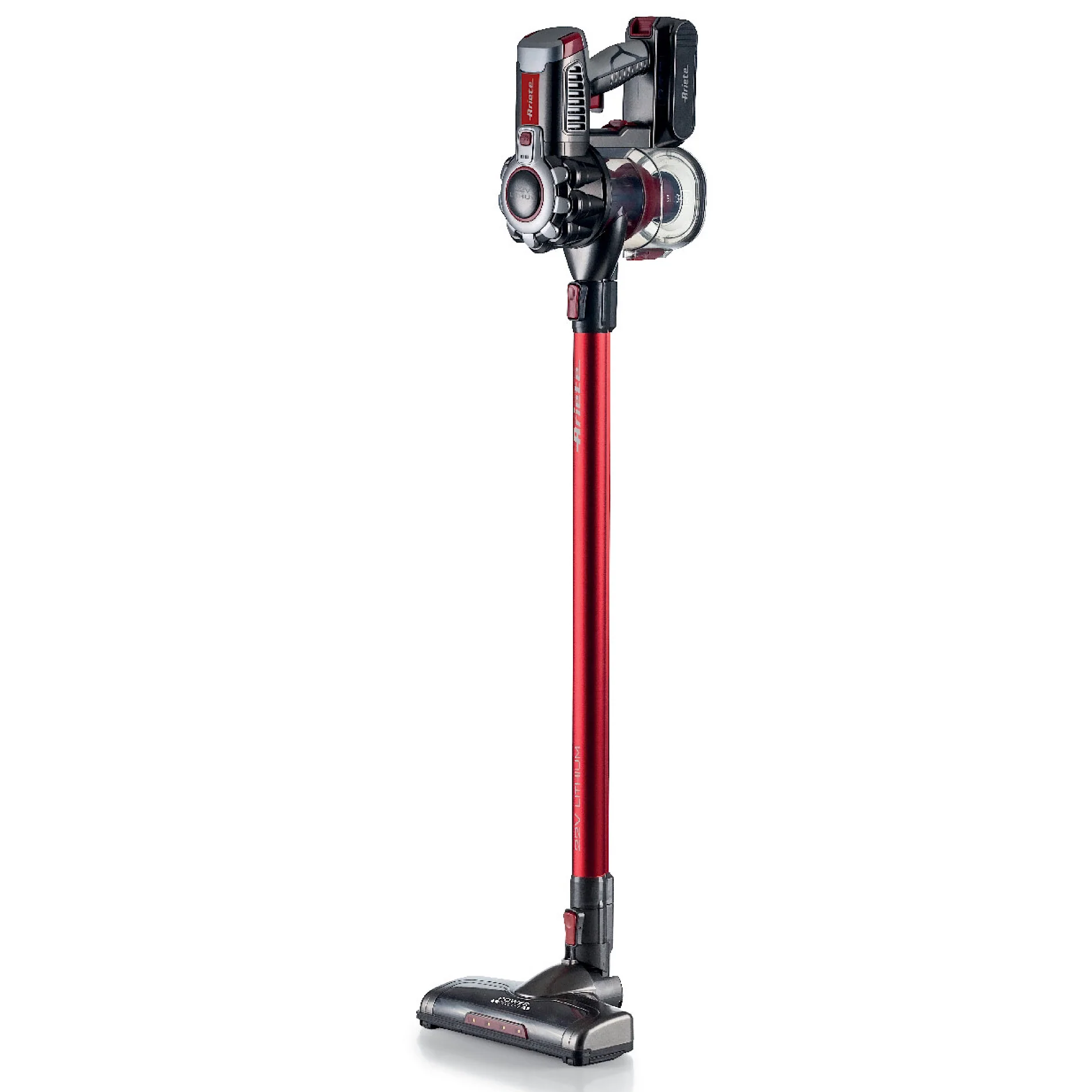 Cordless Electric Broom With Red Rechargeable Battery 2 In 1 22.2V - Inhomebuy