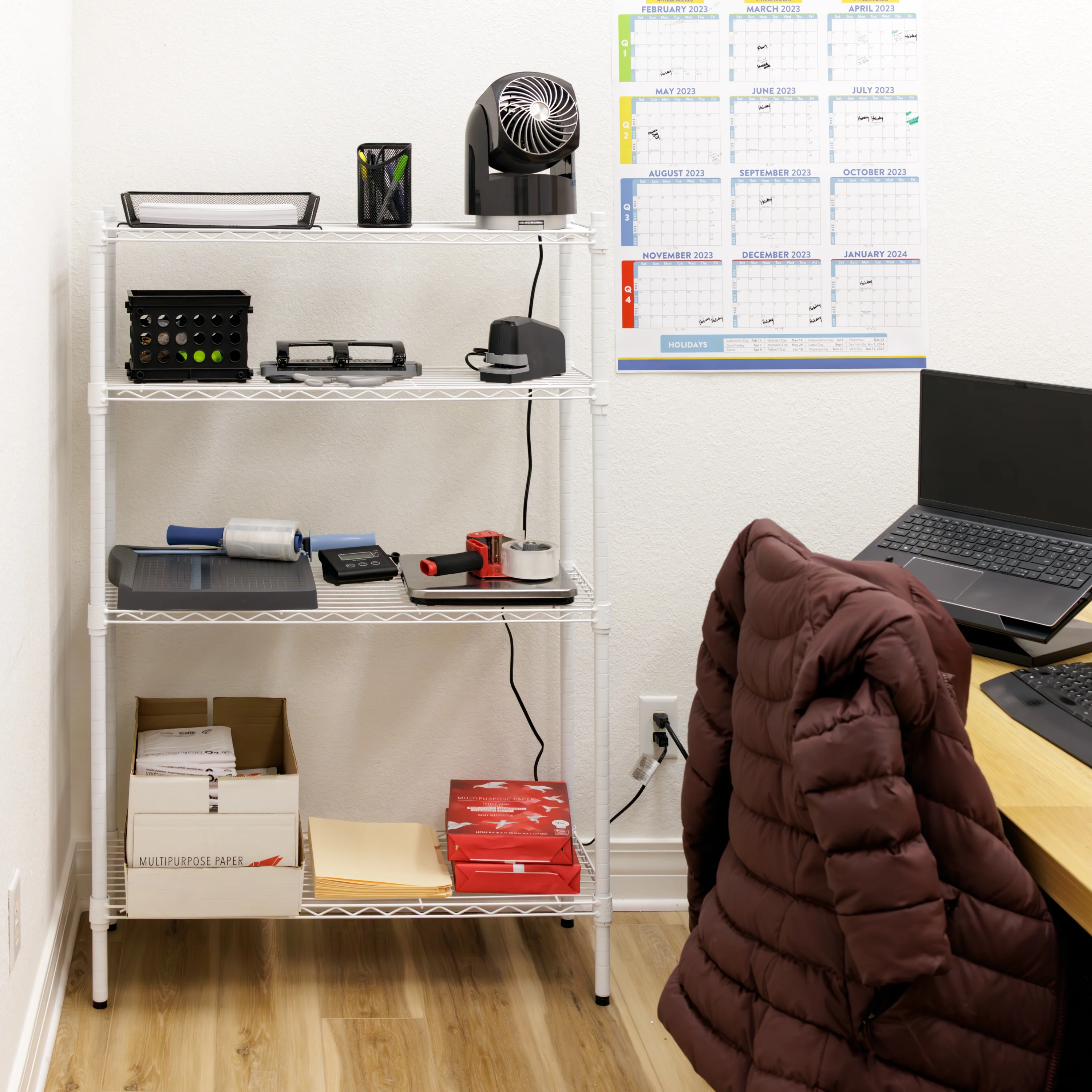 Hyper Tough 4-Tier Wire Shelf Unit, White, Garage Storage, Storage Rack, Adult - Inhomebuy