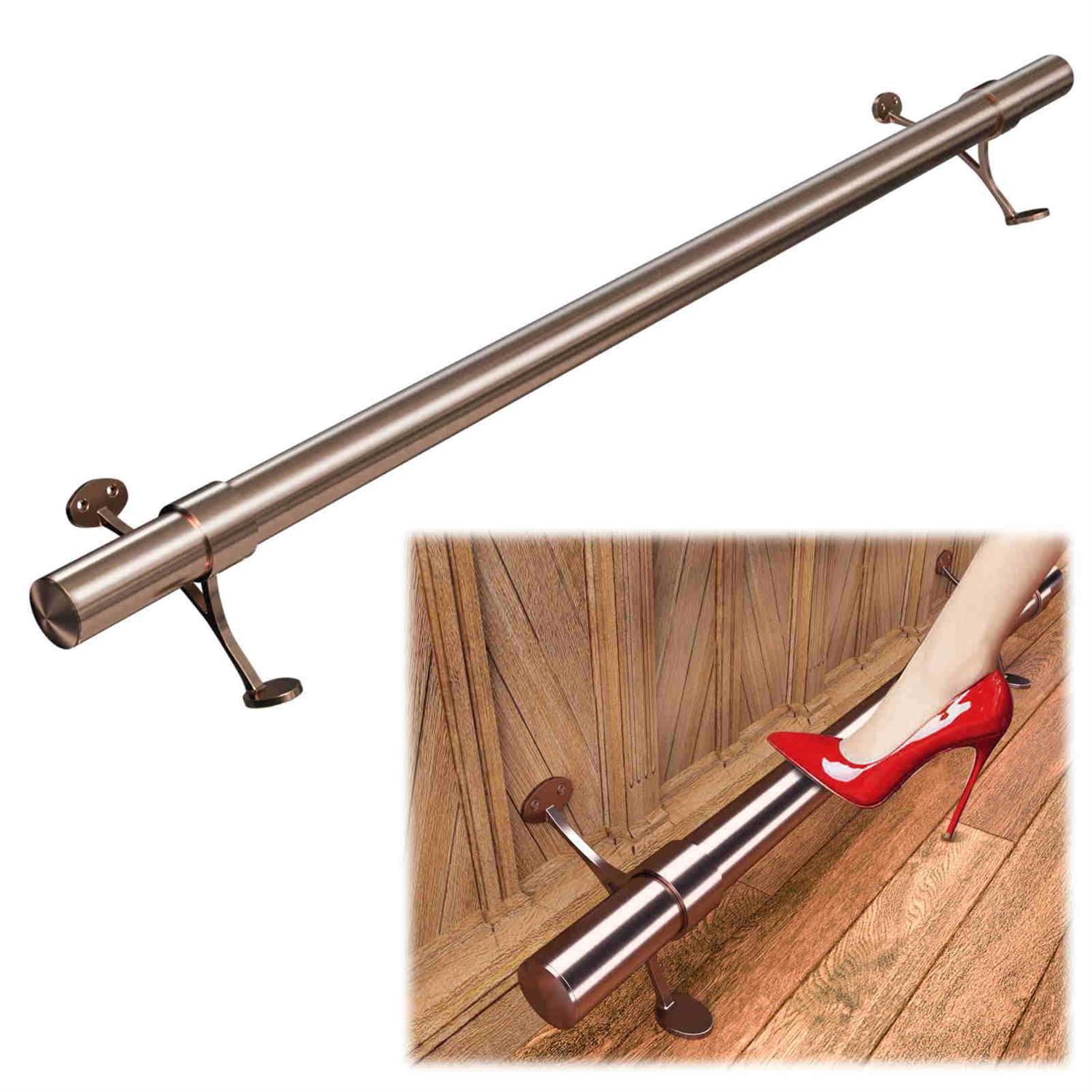 Muzata Bar Foot Rail Kit Undercounter Mount Hardware and Tubing Complete Kit 2” OD - Inhomebuy