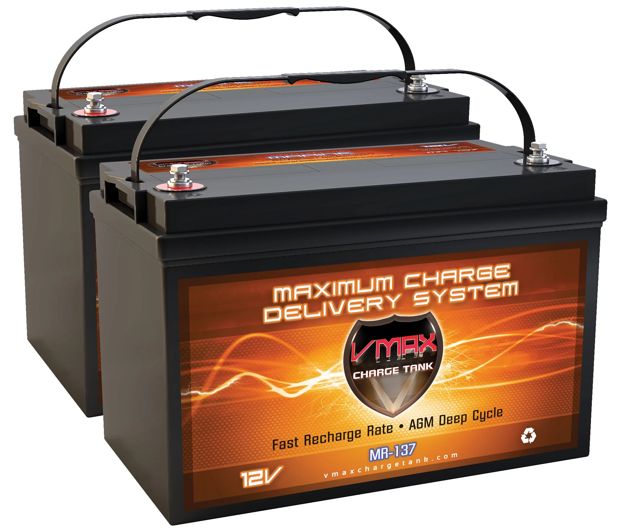 QTY 2 VMAX MR137-120 AGM 120Ah Group 31 12V Marine Deep Cycle Battery for HURRICANE power boats - Inhomebuy