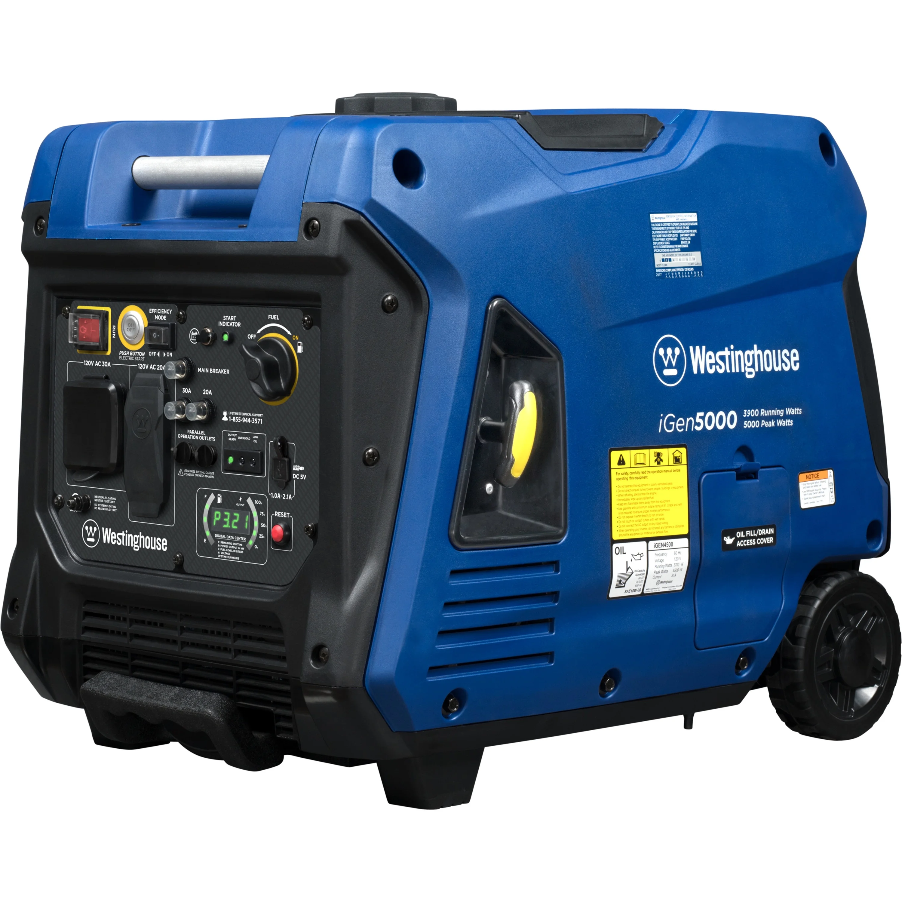 Westinghouse 5000 Peak Watt RV Ready, Gas Powered Portable Inverter Generator with Electric Start - Inhomebuy