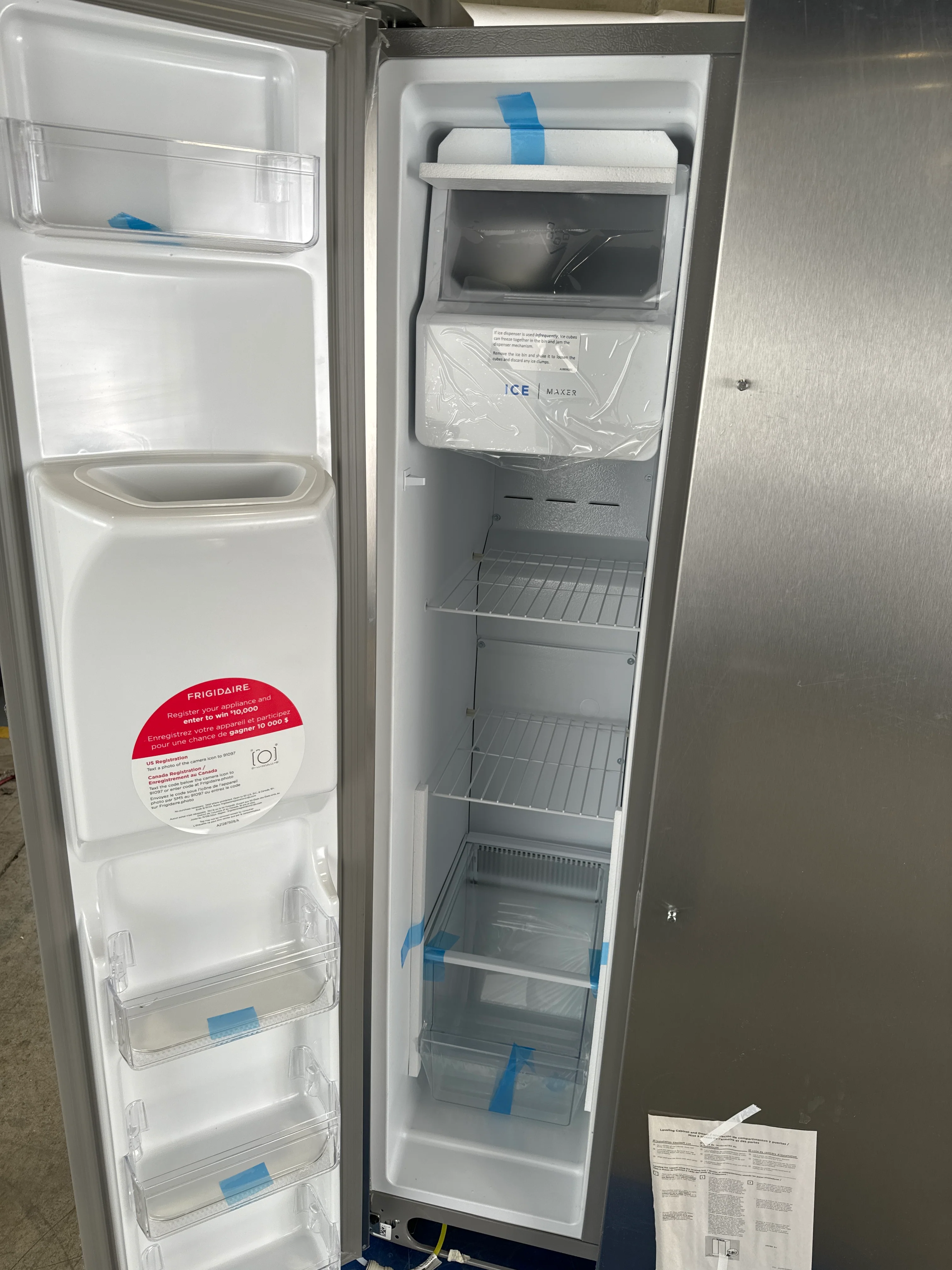 FRIGIDAIRE 36 IN 25.6 CU FT. STAINLESS STEEL SIDE-BY-SIDE REFRIGERATOR WITH EXTERIOR WATER AND ICE D - Inhomebuy