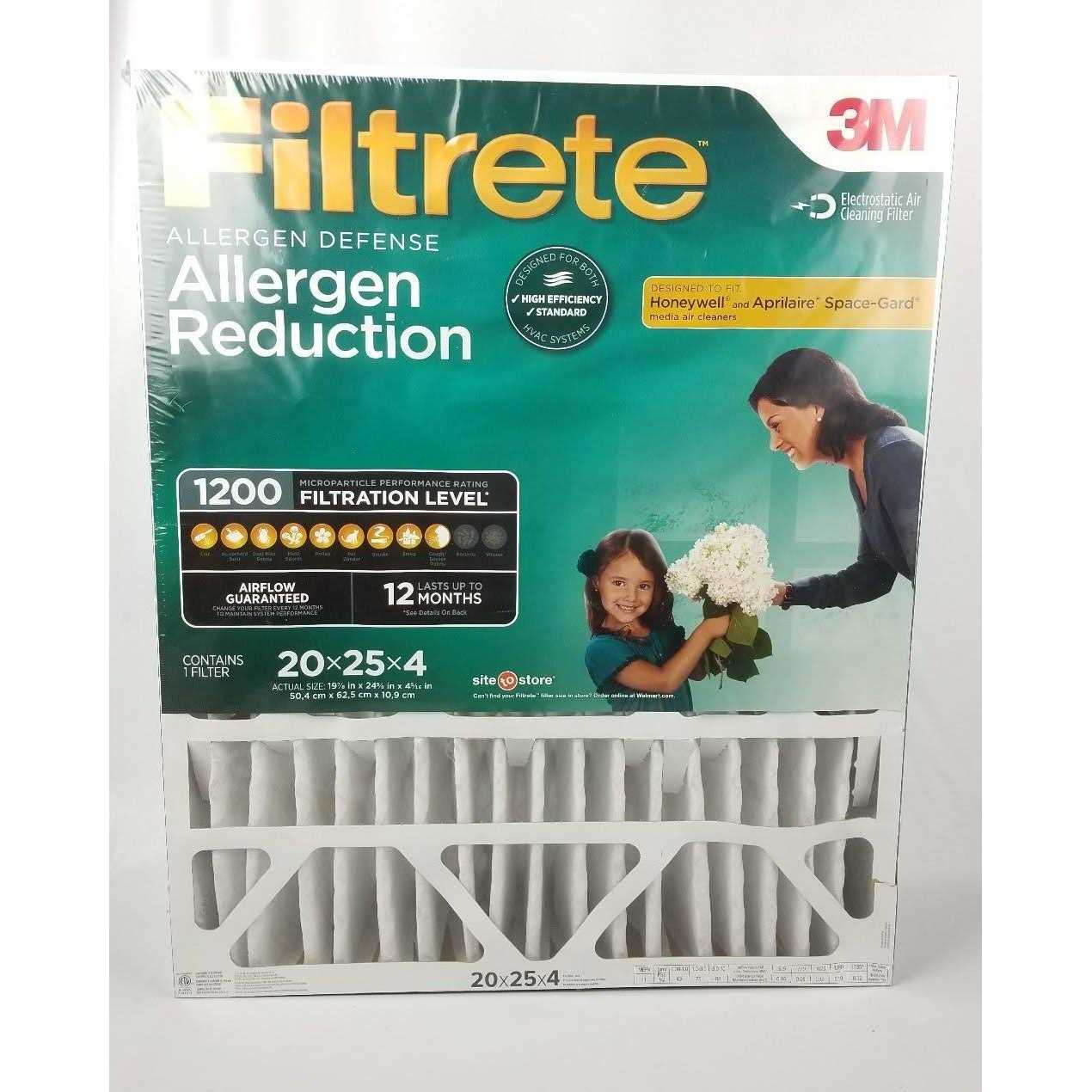 Filtrete 20x25x4 Allergen Reduction Deep Pleat HVAC Air and Furnace Filter 1200 MPR 1 Filter - Inhomebuy