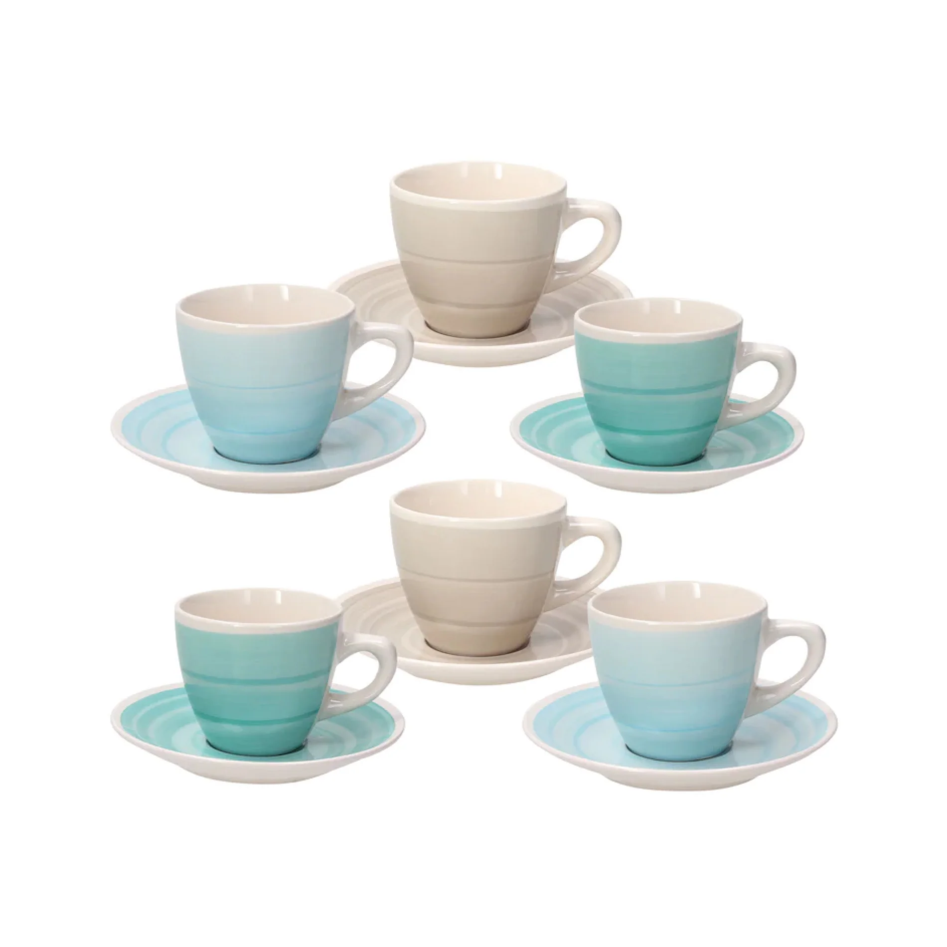 Almeida Coffee Cups with Saucer Pack 6pcs - Inhomebuy