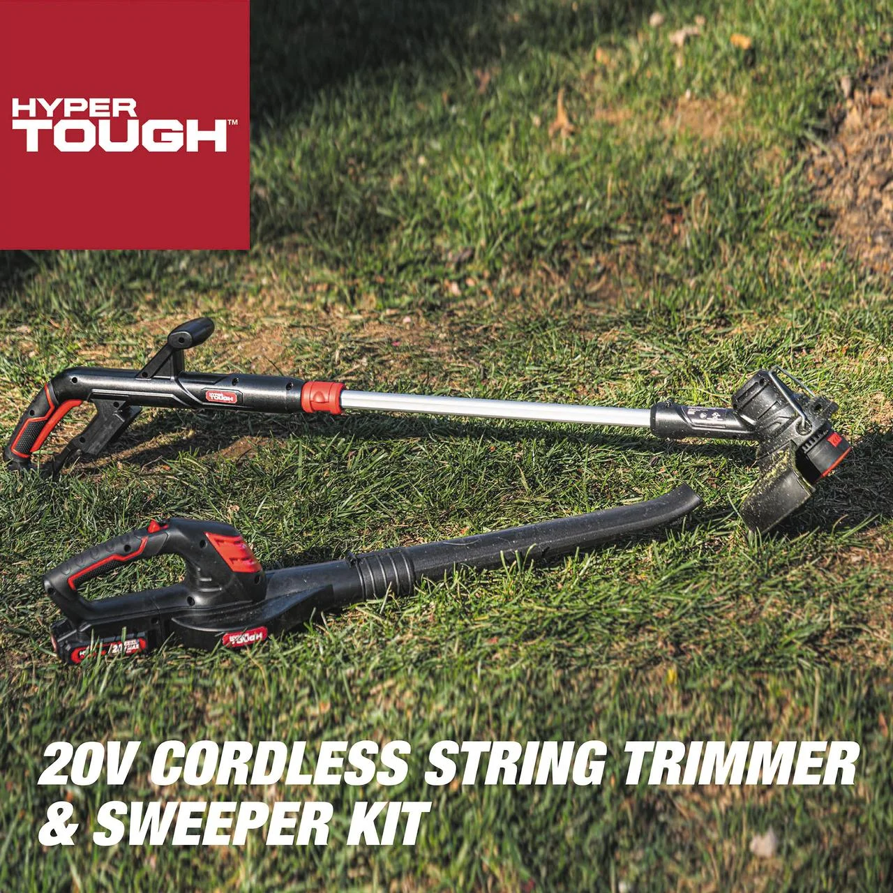 Hyper Tough 20V Max Cordless Combo Kit, 10-inch String Trimmer & 130 mph Sweeper - Inhomebuy