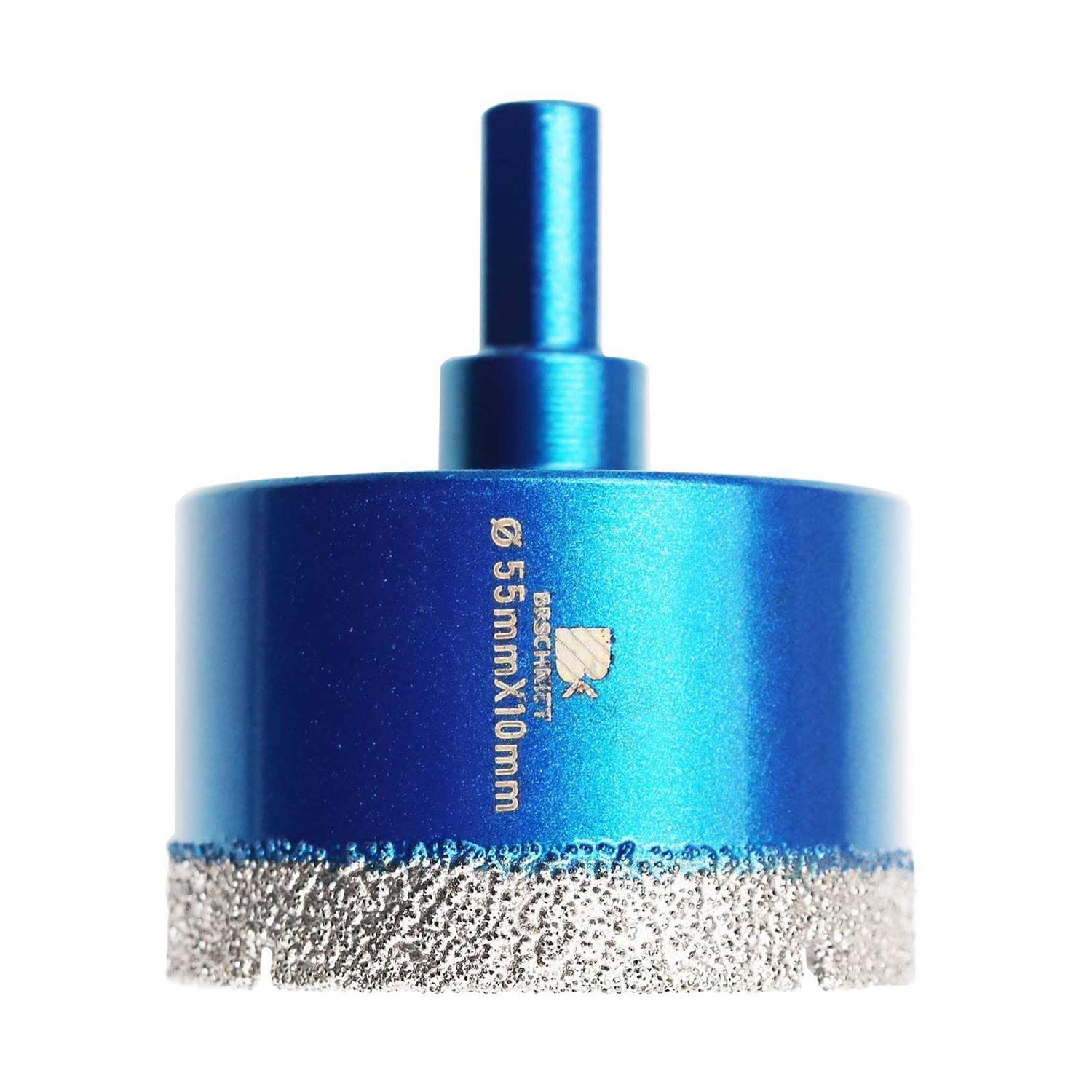 Dry Diamond Core Drill Bit Set,BRSCHNITT 2 Diamond Hole Saw Core Drill Bit with Triangle Shank for Porcelain Tile Ceramic Stone - Inhomebuy