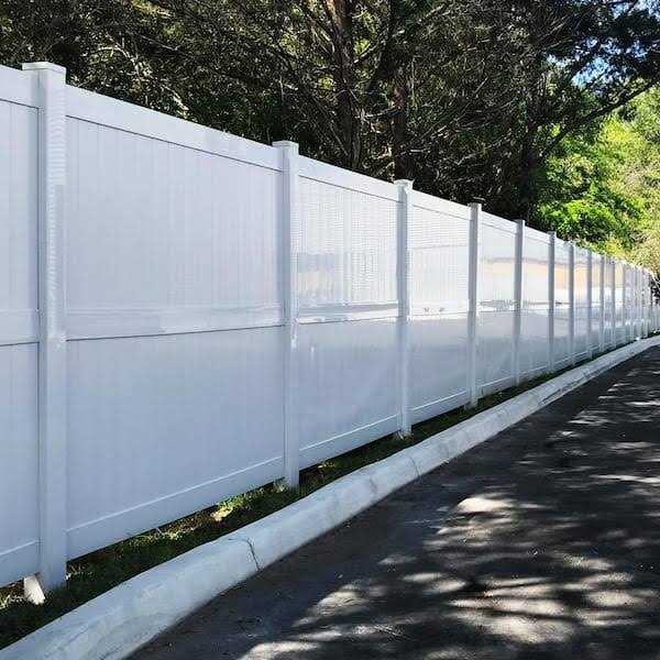 Weatherables Augusta 6 ft. H x 8 ft. W White Vinyl Privacy Fence Panel Kit - Inhomebuy