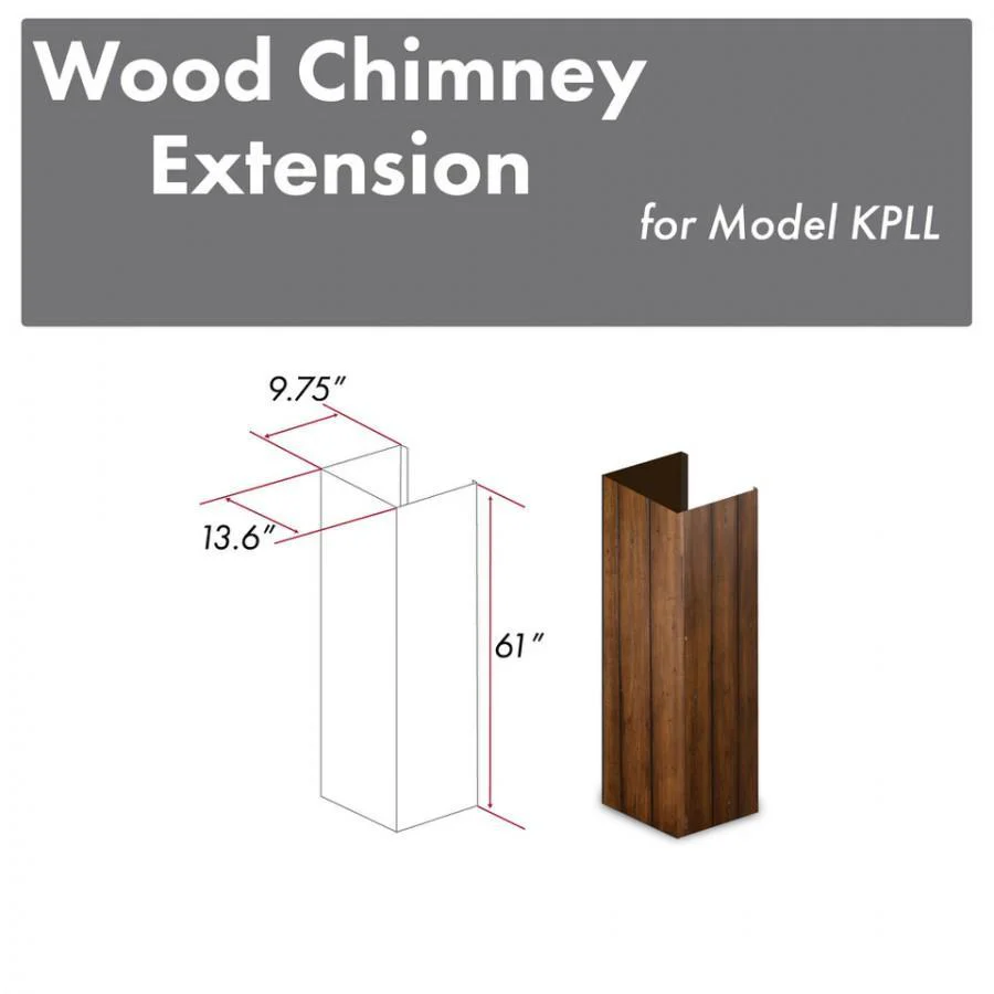 ZLINE 61 in. Wooden Chimney Extension for Ceilings up to 12.5 ft, KPLL-E - Inhomebuy