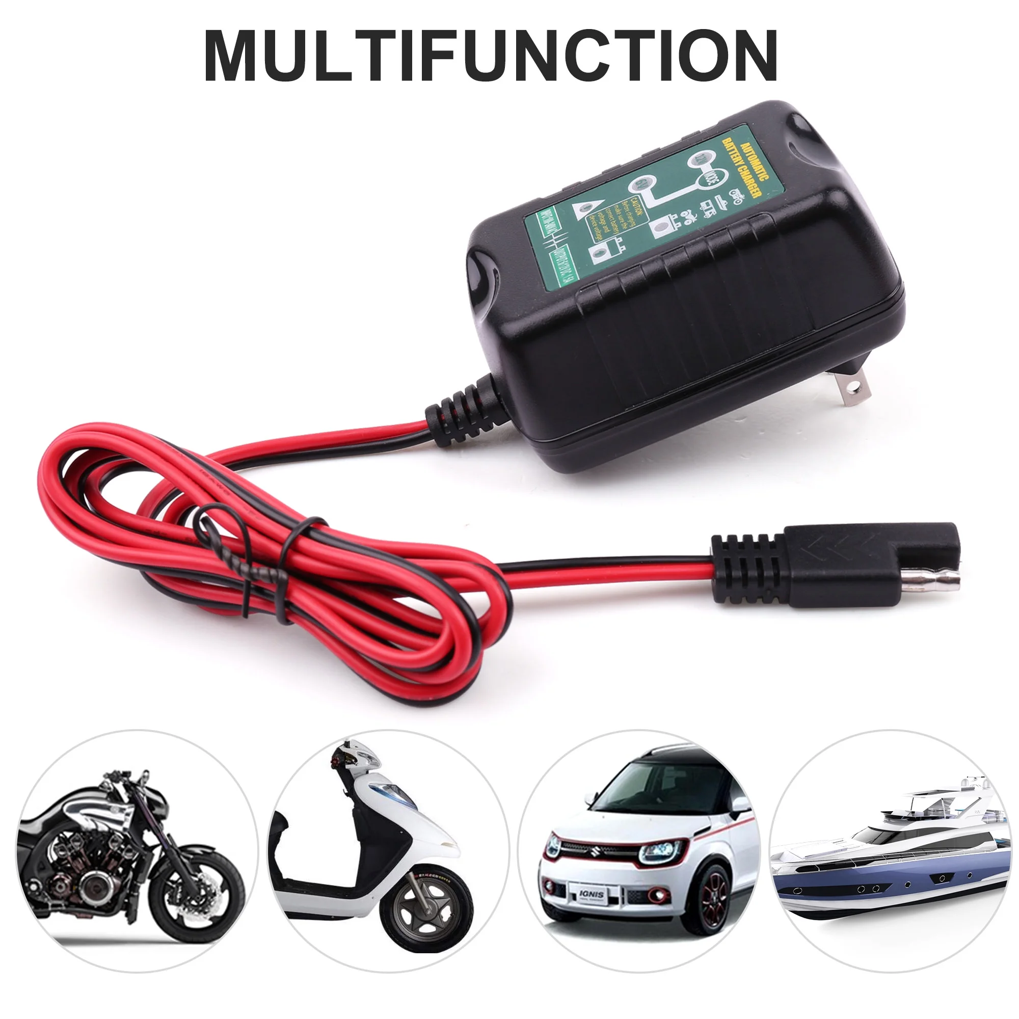 LotFancy Battery Trickle Charger Automatic 6V 12V 1.5A, Charger Universal Power Battery Maintainer - Inhomebuy