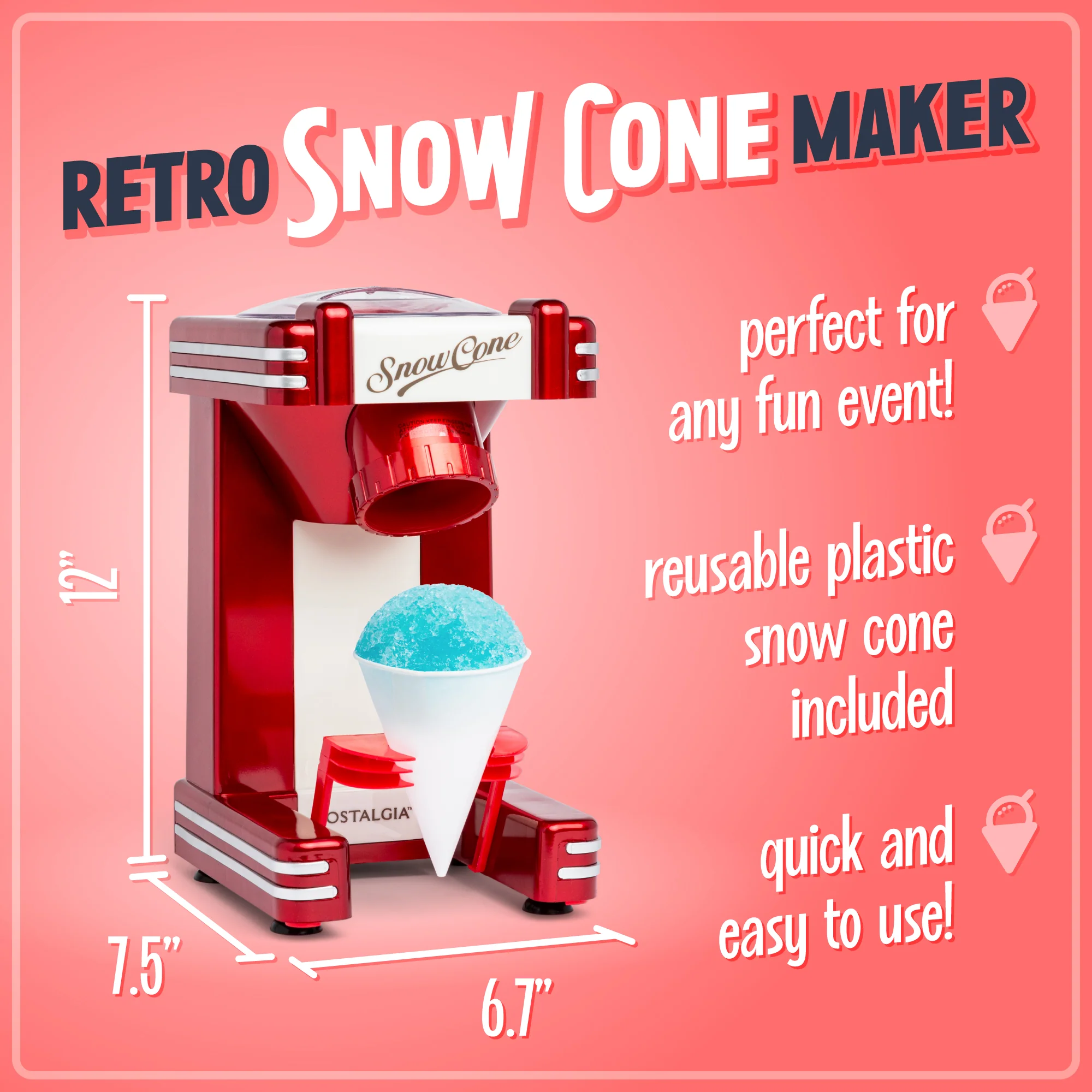 Retro Single Countertop Snow Cone Maker - Inhomebuy
