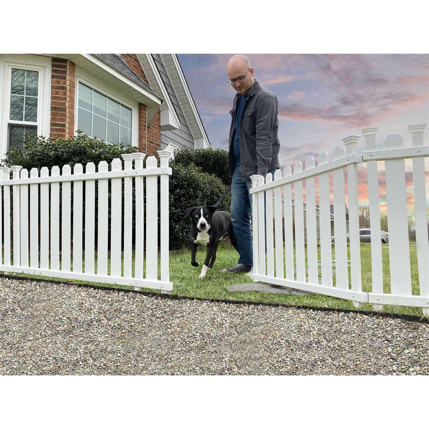 Zippity Outdoor Products Zp19066 2 H x 2 W No-Dig Charcoal WoodTek Vinyl Maui Garden Fence Kit - Inhomebuy