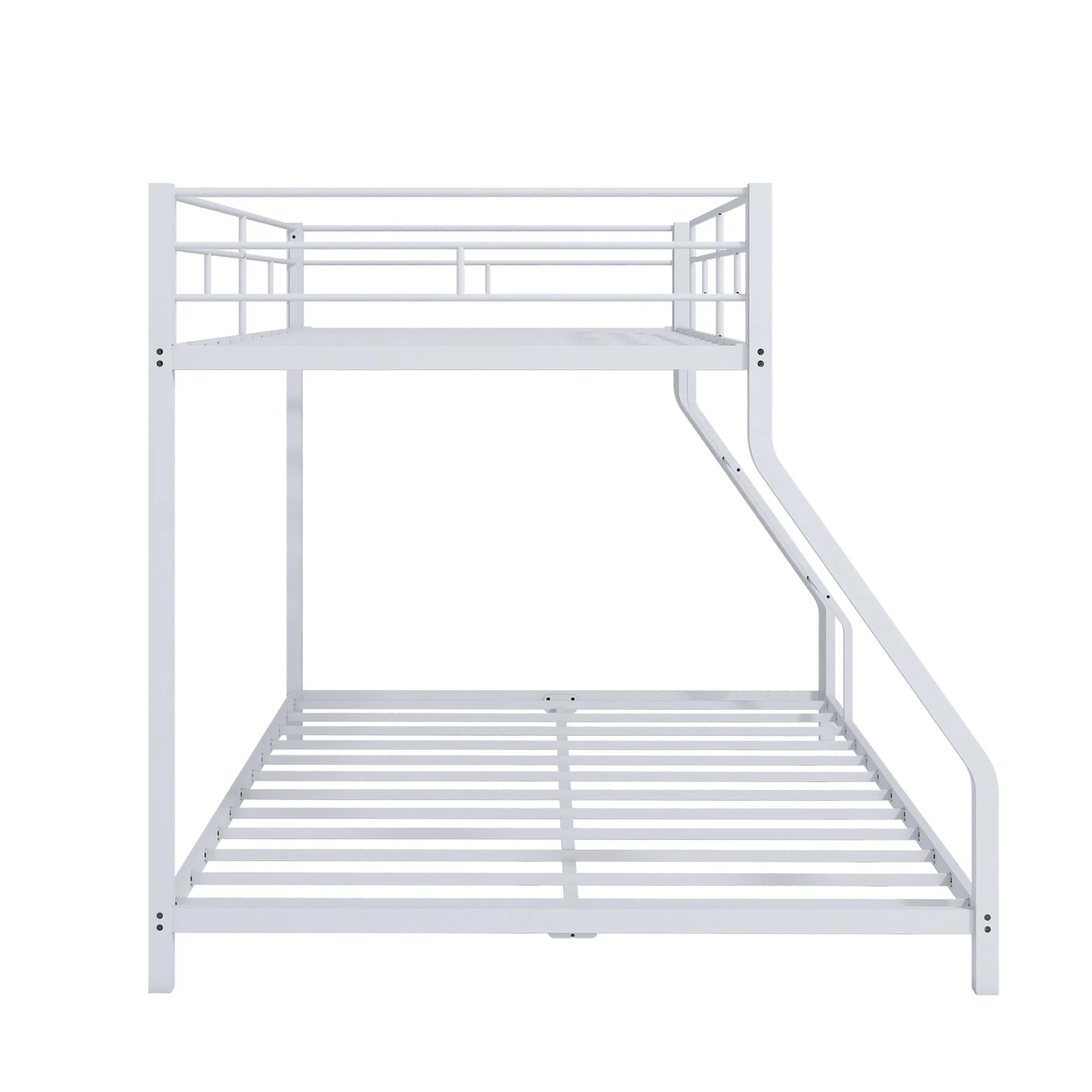 Twin Over Full Bunk Bed, Heavy-duty Metal Bunk Beds Twin Over Full Size, Low Profile Metal Bunk Bed, Space-saving Bunkbeds Frame for Kids Teens, Modern Kids Furniture, No Spring Box Need, Black - Inhomebuy
