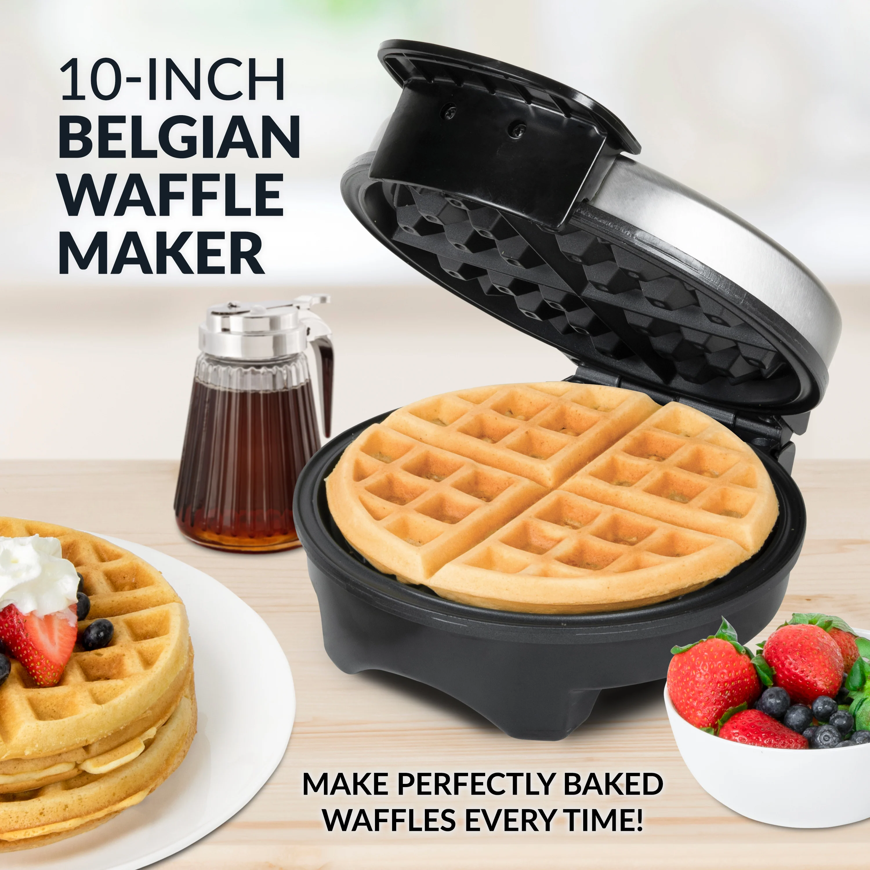 HomeCraft�?7-Inch Round Belgian Waffle Maker - Inhomebuy