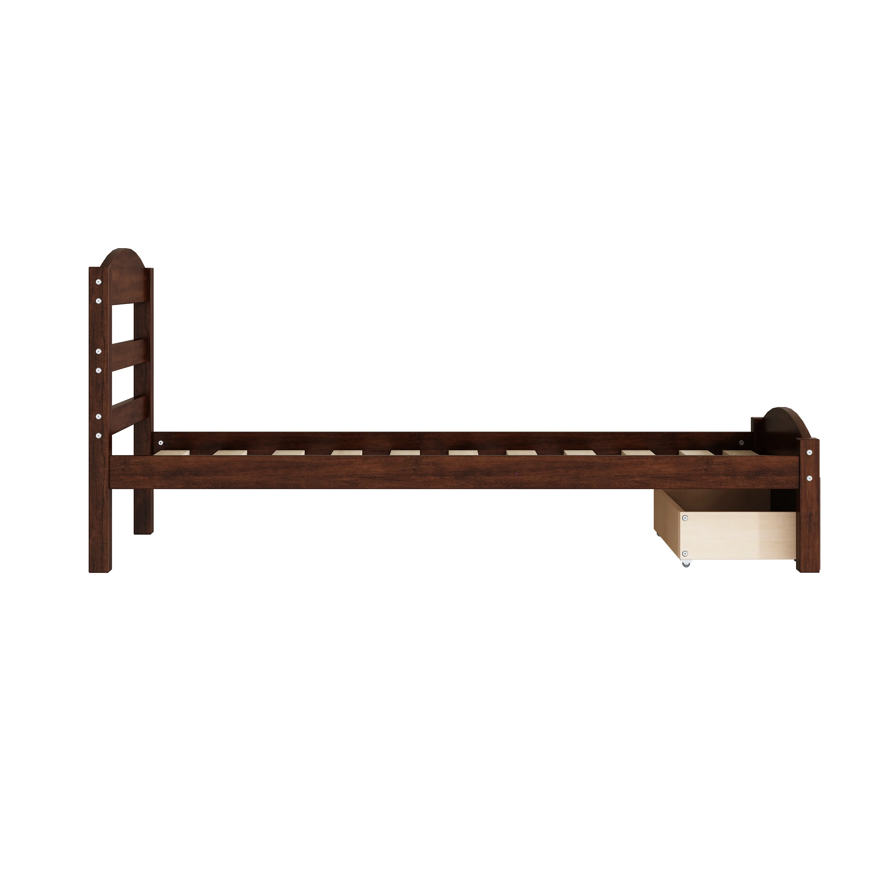 Twin Bed for Kids with Storage Drawer, Upgrade Pine Wood Bed Frame with Headboard and Footboard, Modern Kids Bed Furniture for Bedroom, Holds 275 lb, No Box Spring Needed, White - Inhomebuy