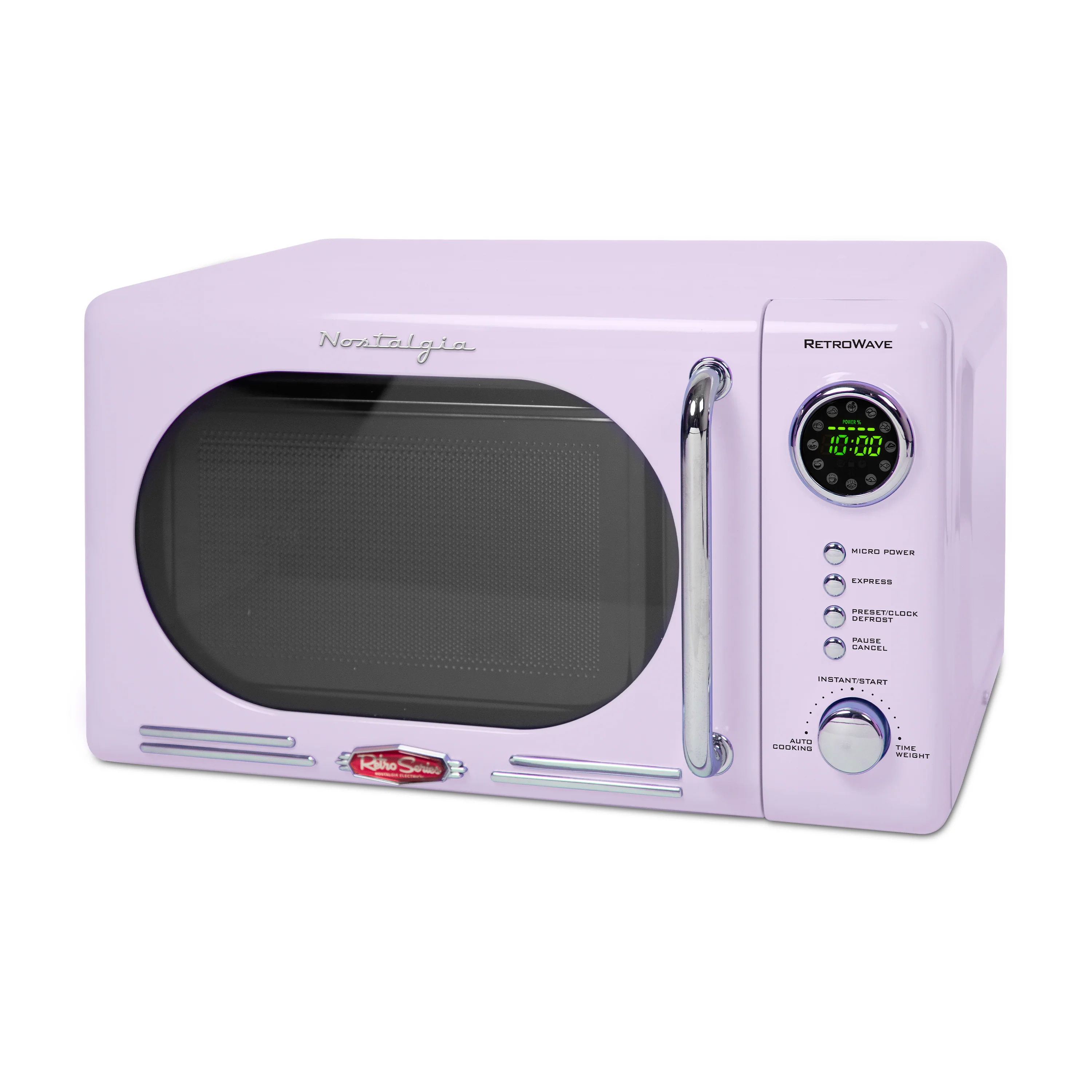 Retro 0.7 Cubic Foot 700-Watt Countertop Microwave Oven - Lavender - Inhomebuy