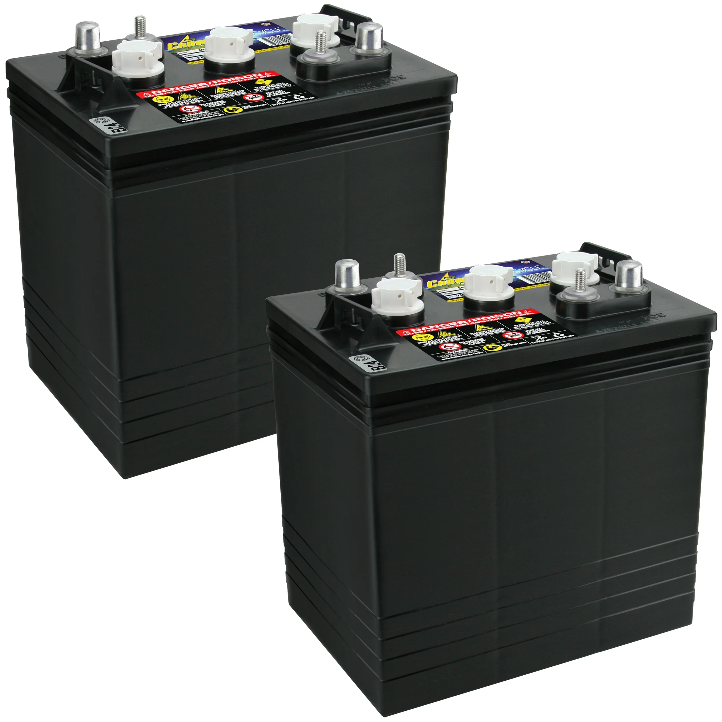 Crown Battery BCI Group GC2 6V 240AH Deep Cycle Golf Cart and Scrubber Battery X2 - Inhomebuy