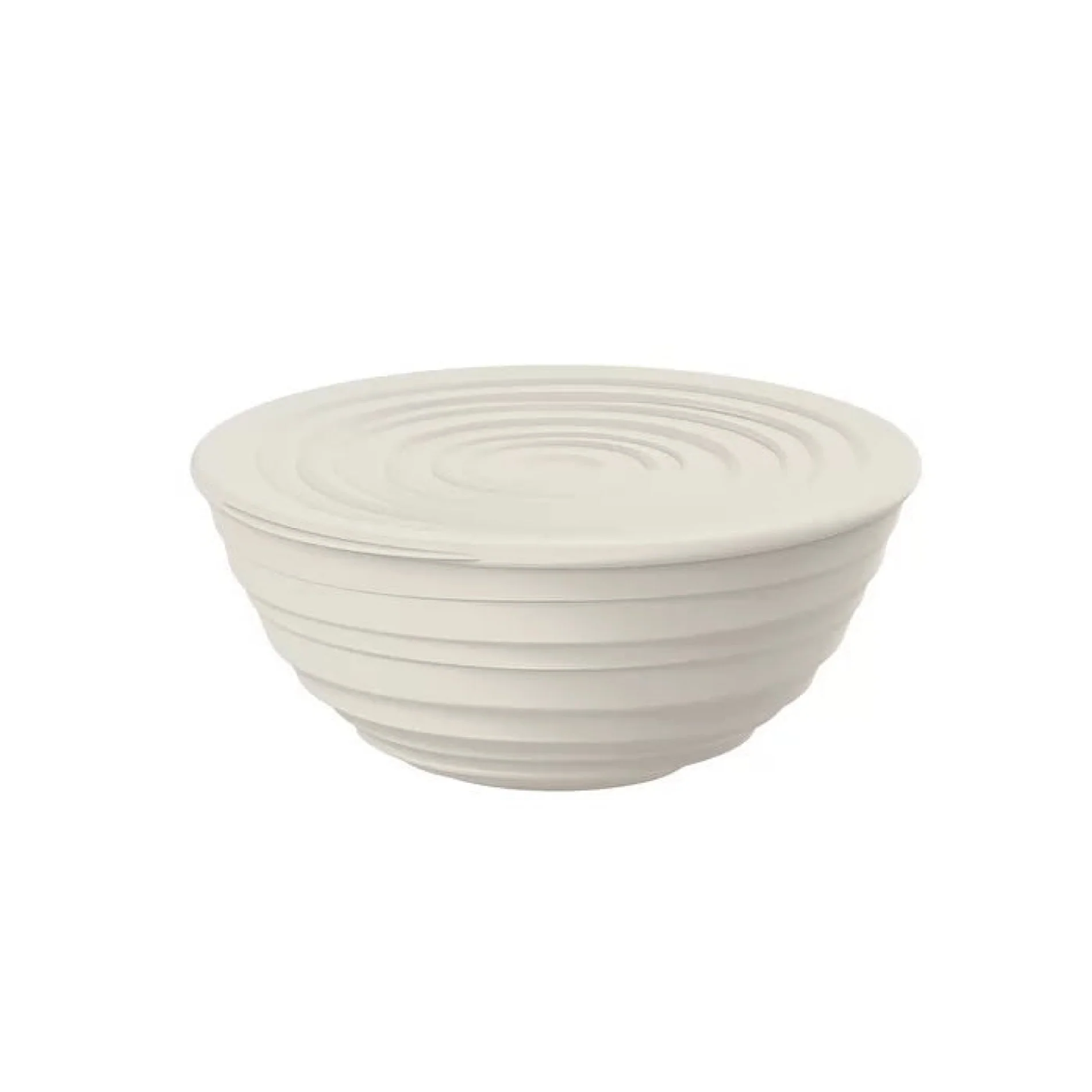 M Bowl With Lid 'Tierra' White Milk - Inhomebuy