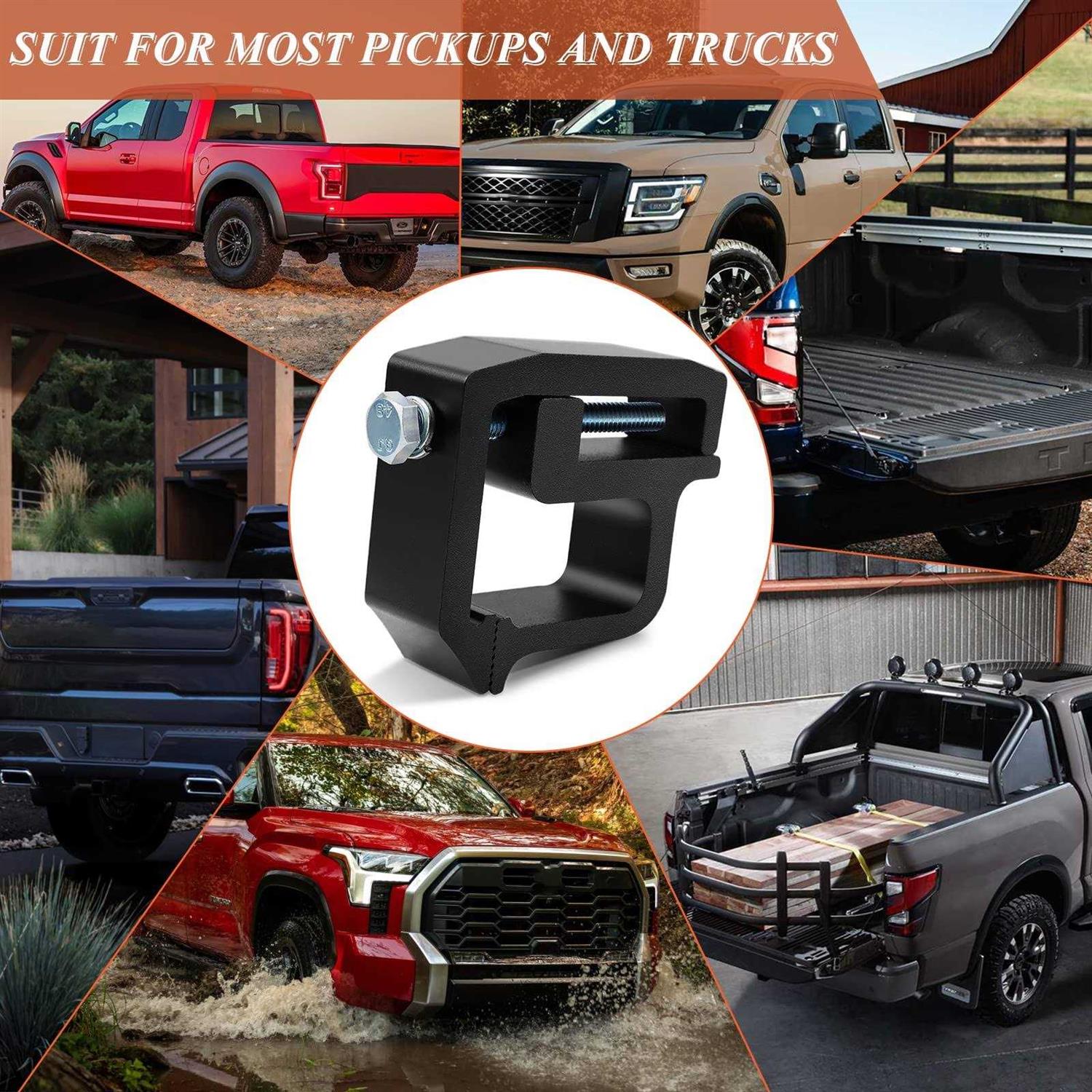 MOTAFAR Mounting Clamps Ladder Rack Clamps Truck Cap Topper Camper Shell Heavy Duty for CHEVY Silverado Sierra 1500/2500/3500 - Inhomebuy