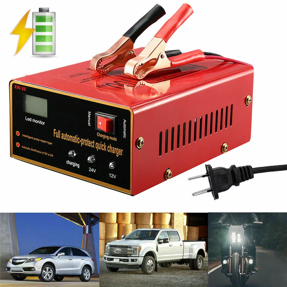 Kqiang Maintenance-Free Battery Charger 12V/24V 10A 140W Output For Electric Car Best - Inhomebuy