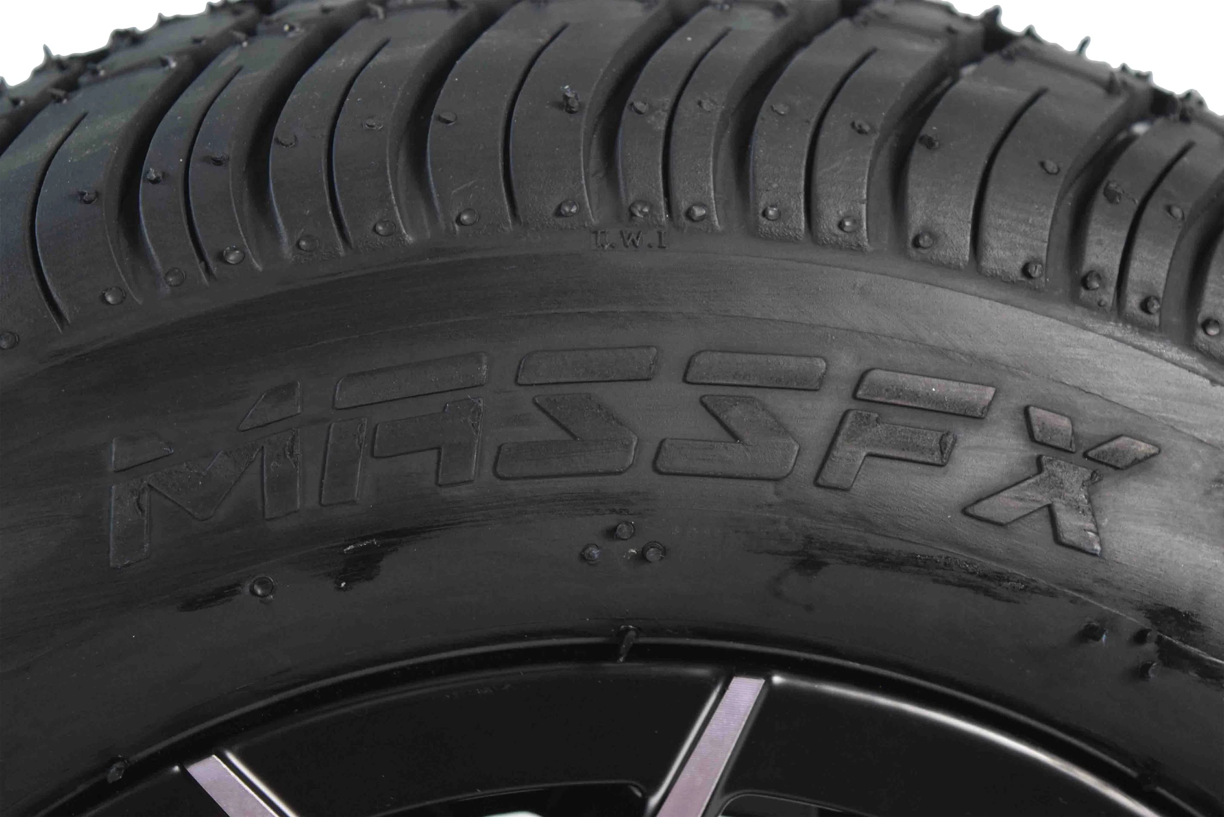 MASSFX 205/50-10 Golf Cart Turf Tire & Black Wheel Kit A240 10x7 4/101.6 - Inhomebuy