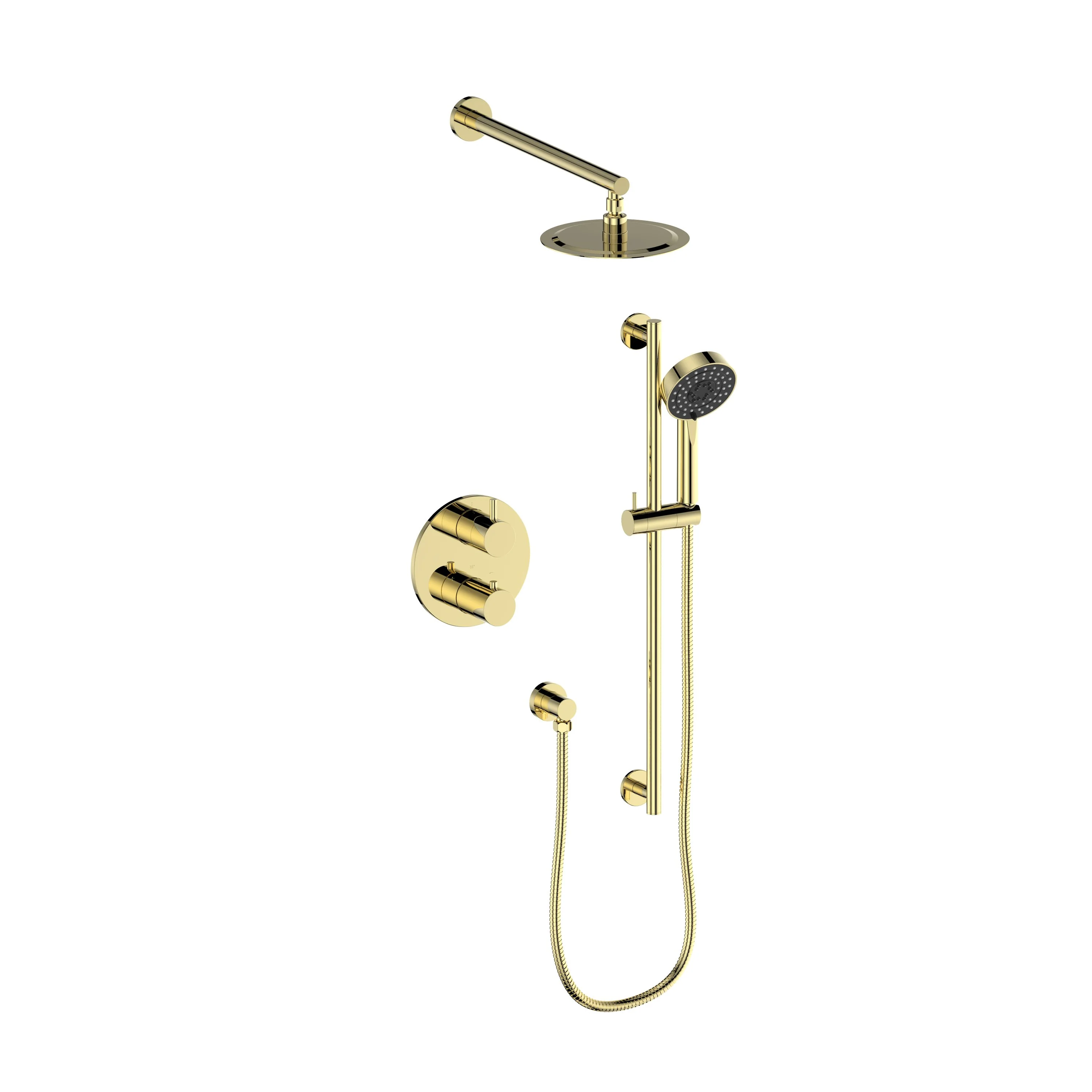 ZLINE Emerald Bay Thermostatic Shower System in Polished Gold, EMBY-SHS-T2-PG - Inhomebuy