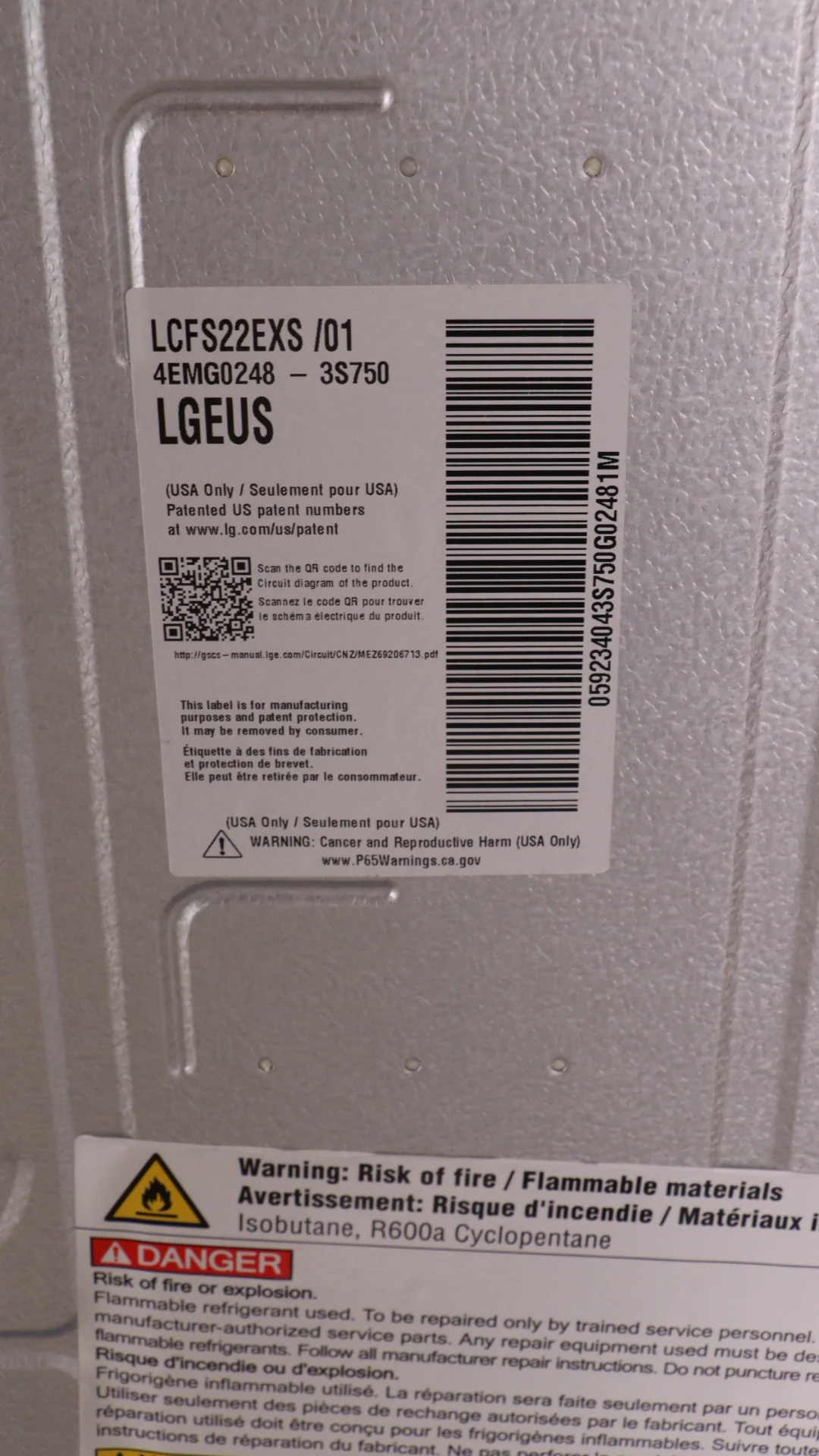 LG 30 in. 22 cu. ft. Stainless Steel French Door Refrigerator - LCFS22EXS - Inhomebuy