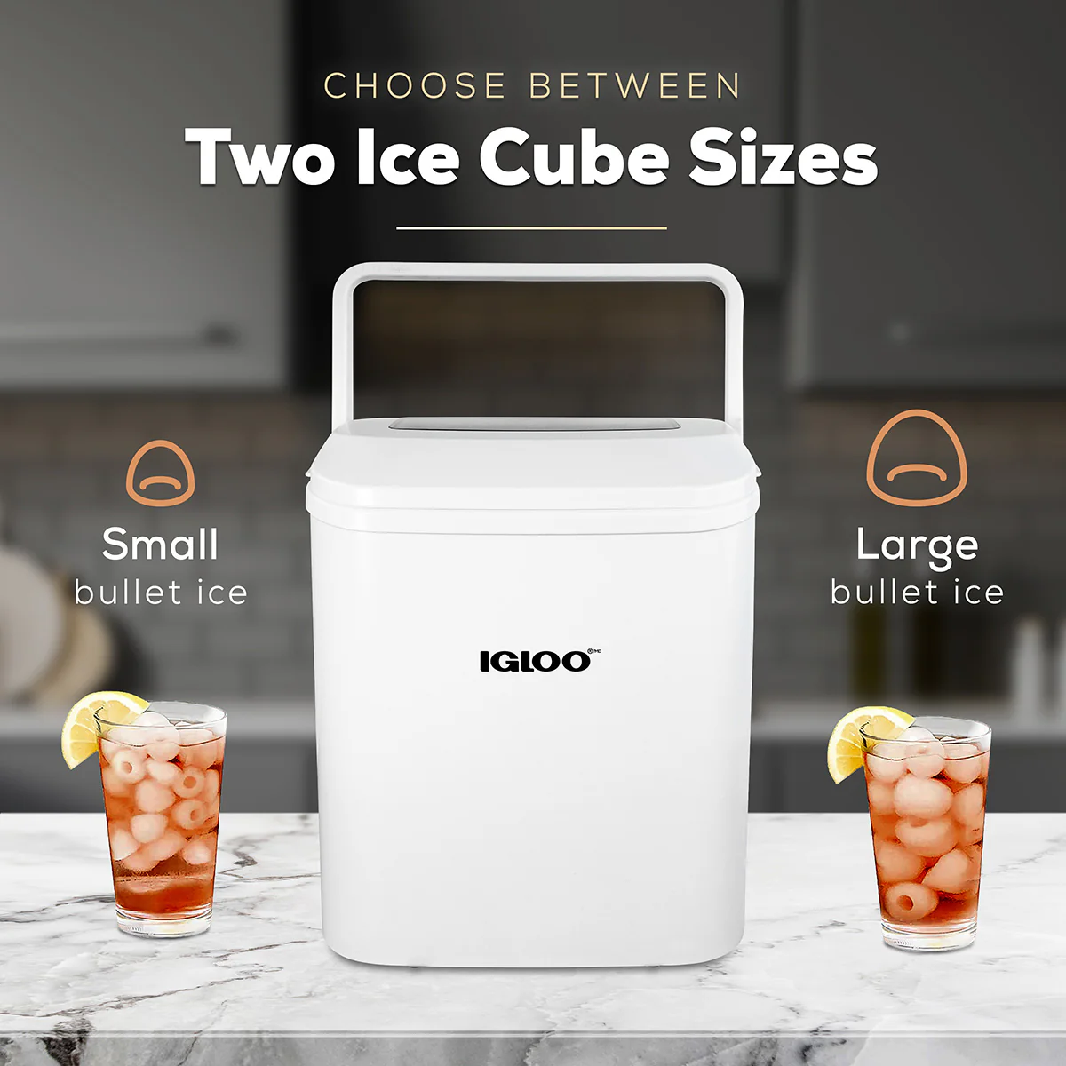 IGLOO® 26-Pound Automatic Self-Cleaning Portable Countertop Ice Maker Machine With Handle, White - Inhomebuy