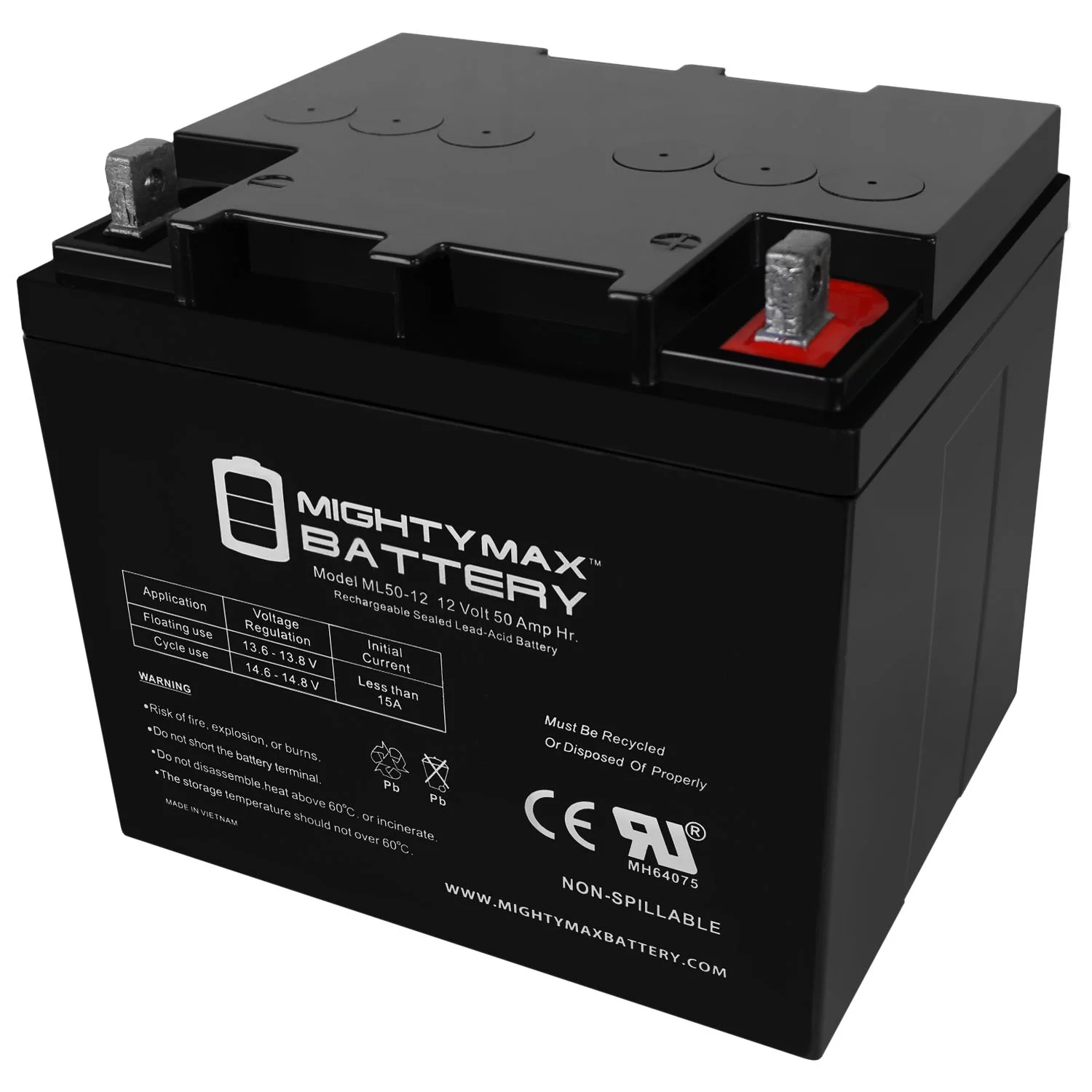 12V 50AH Replacement Battery compatible with Minn Kota Trolling Motors - Inhomebuy