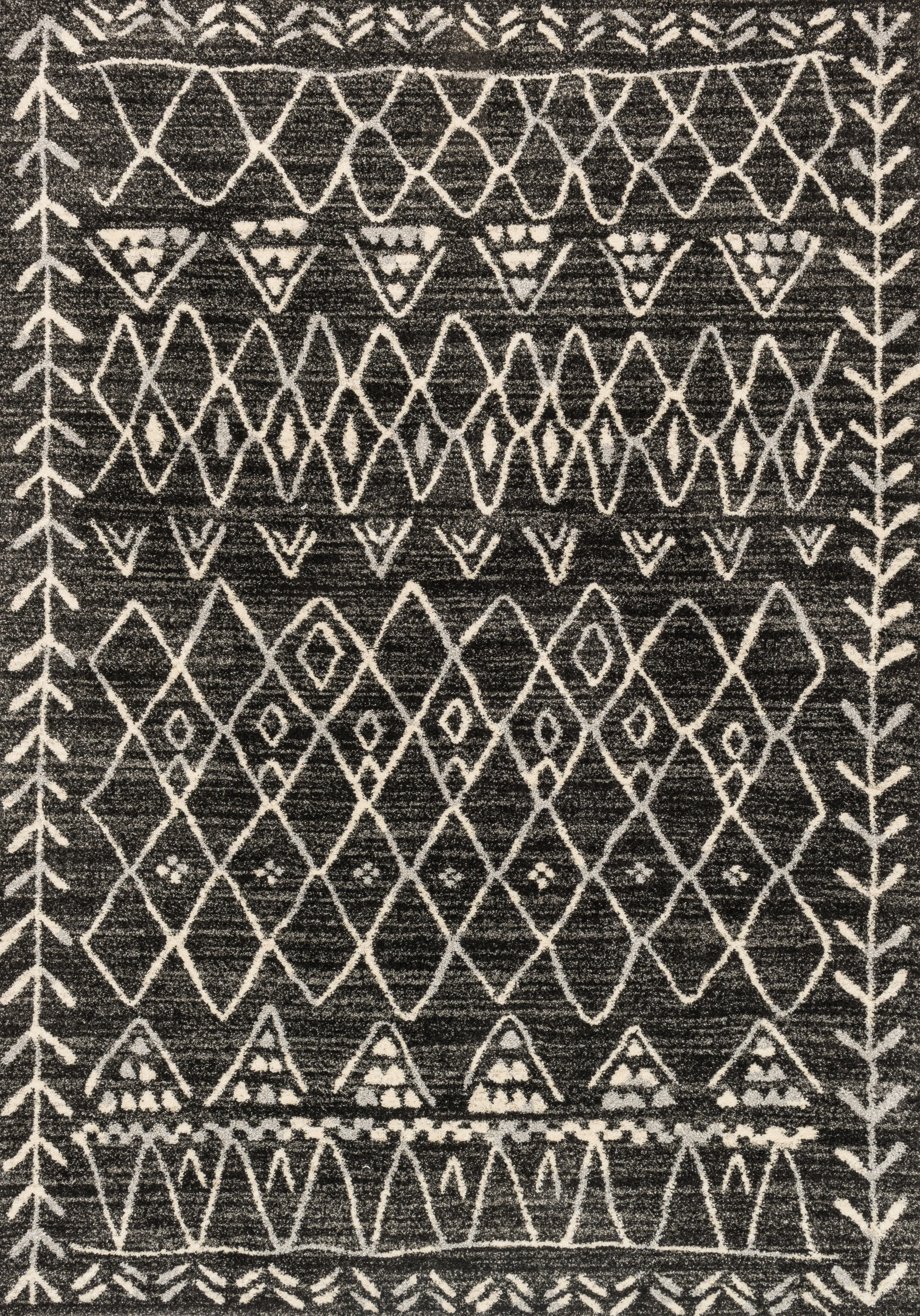 Loloi Rugs Emory Collection Rug in Black, Ivory - 8'11