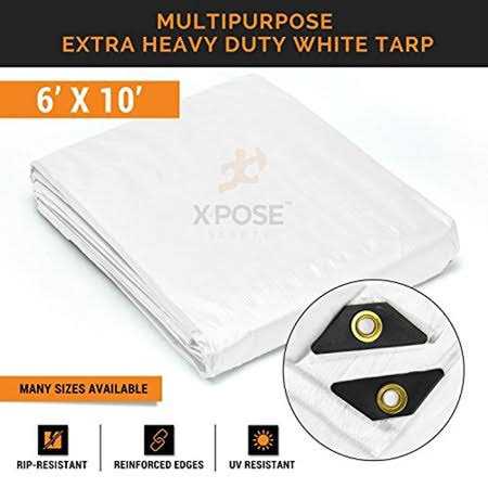 Xpose Safety Heavy Duty White Poly Tarp Multipurpose Protective Cover - Inhomebuy