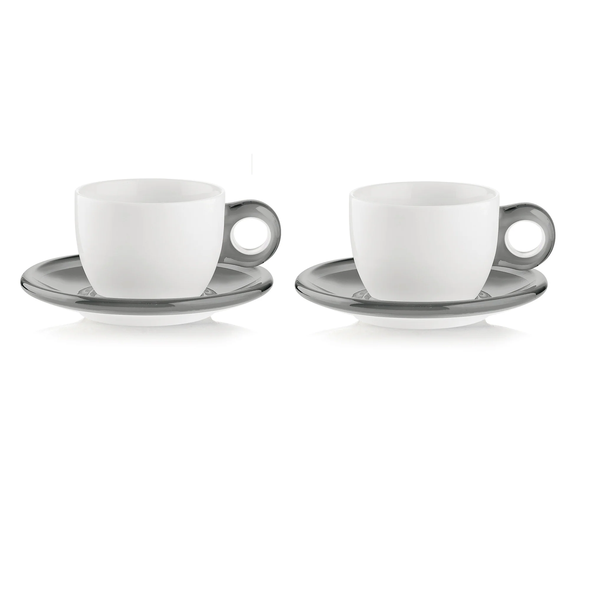 Set of 2 Cappuccino Cups With Saucers Clear - Inhomebuy