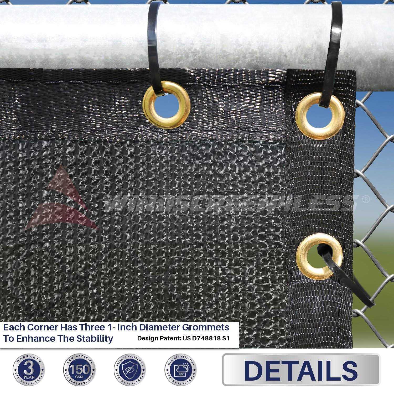 Windscreen4less Privacy Fence Screen Heavy Duty Brass - Inhomebuy
