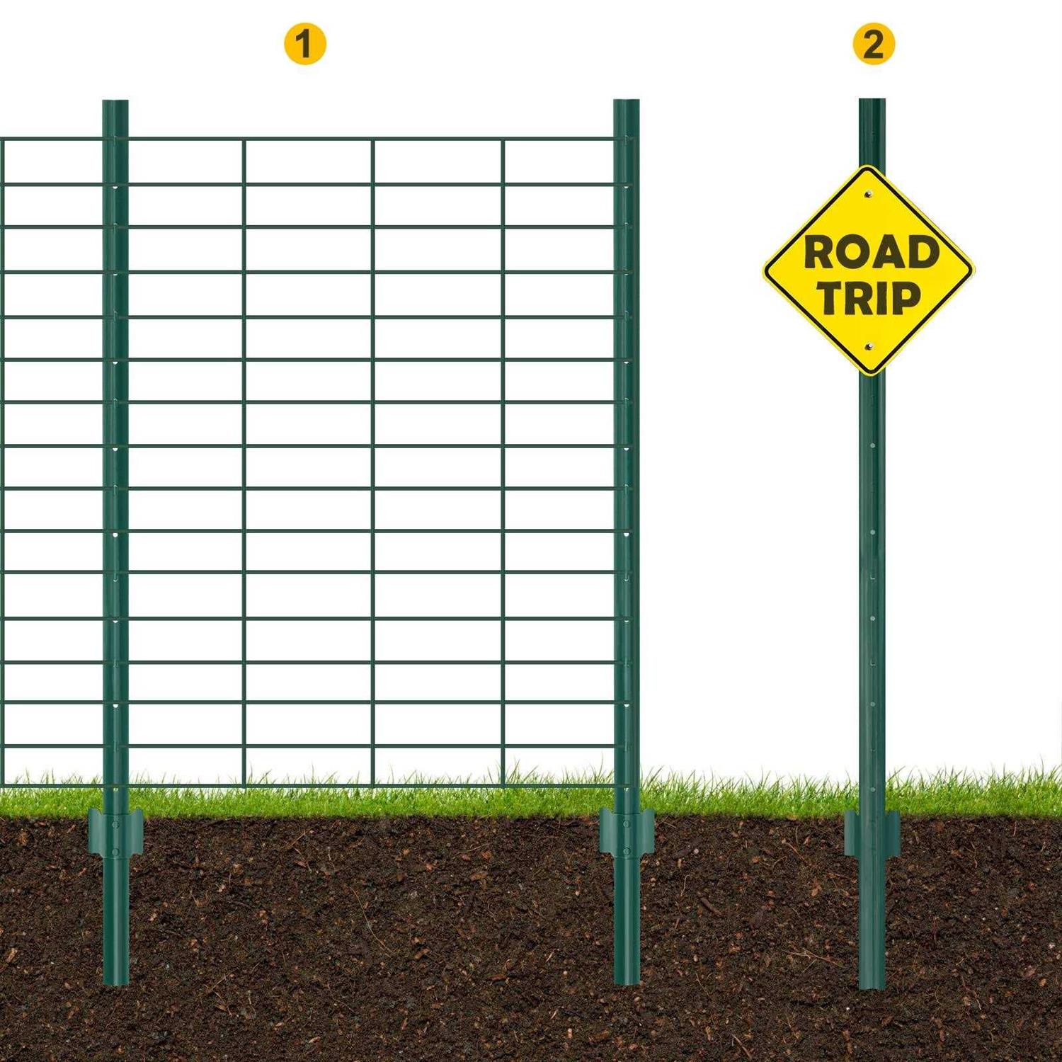 XYADX Metal Fence Post Heavy Duty Garden Fence Post for Holding Wire Fence - Inhomebuy