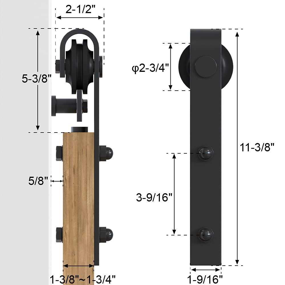 WINSOON 5-16FT Single Wood Sliding Barn Door Hardware Basic Black Big Spoke Wheel Roller Kit Garage Closet Carbon Steel Flat Track System - Inhomebuy