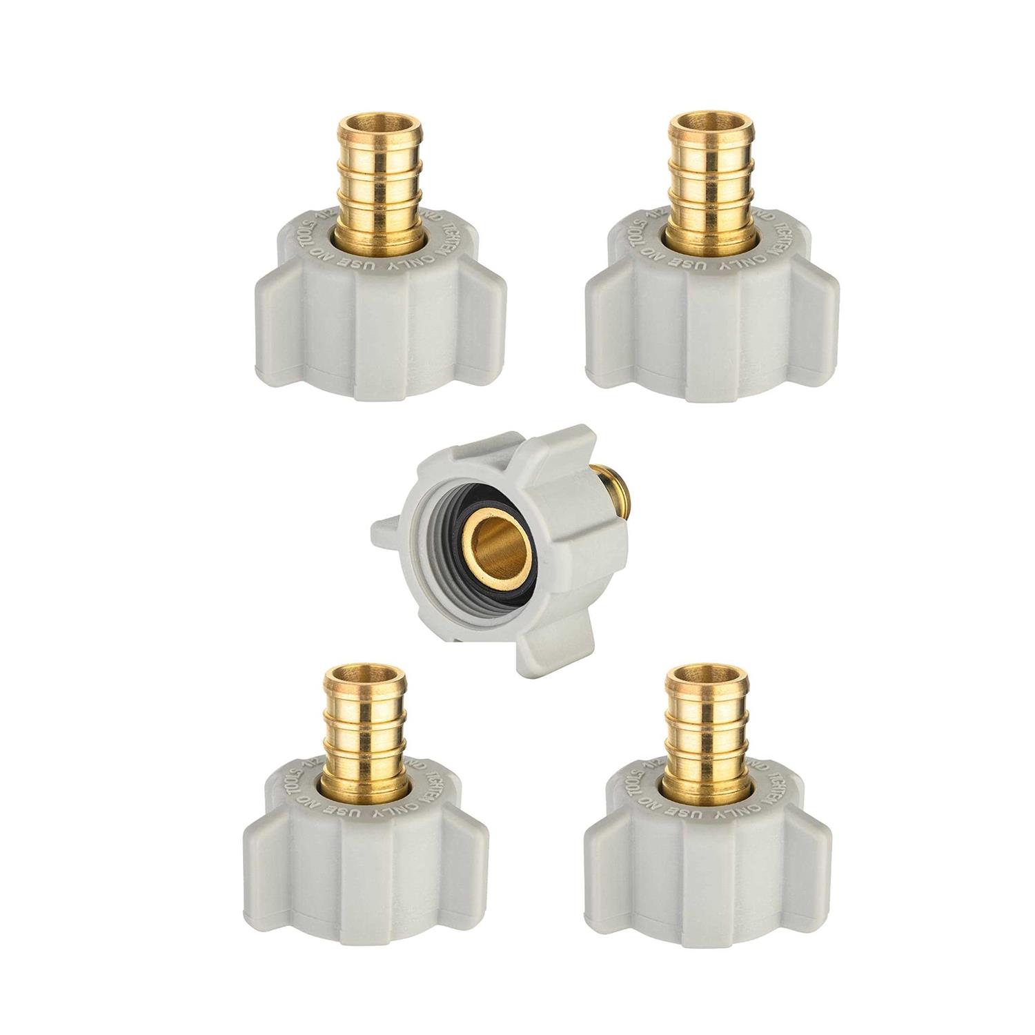 EFIELD 1/2 Pex Brass Fittings 100 Pieces Pex Stainless Steel Clamps, Tee, Elbow and Coupling 10 Pieces each - Inhomebuy