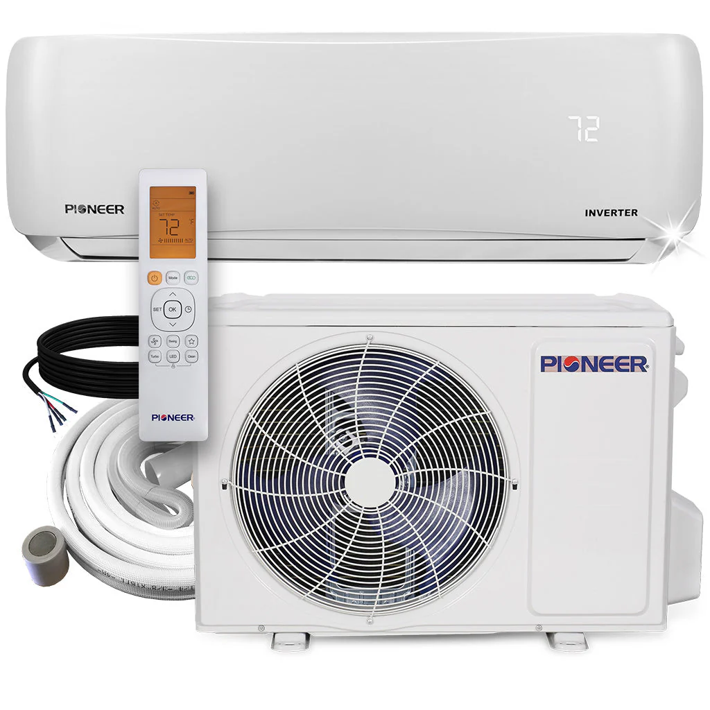 Pioneer® 9,000 BTU 24 SEER 230V Ductless Mini-Split Inverter++ Air Conditioner Heat Pump System with 50 ft. Line Sets, WYS009GMFI22RL-50 - Inhomebuy