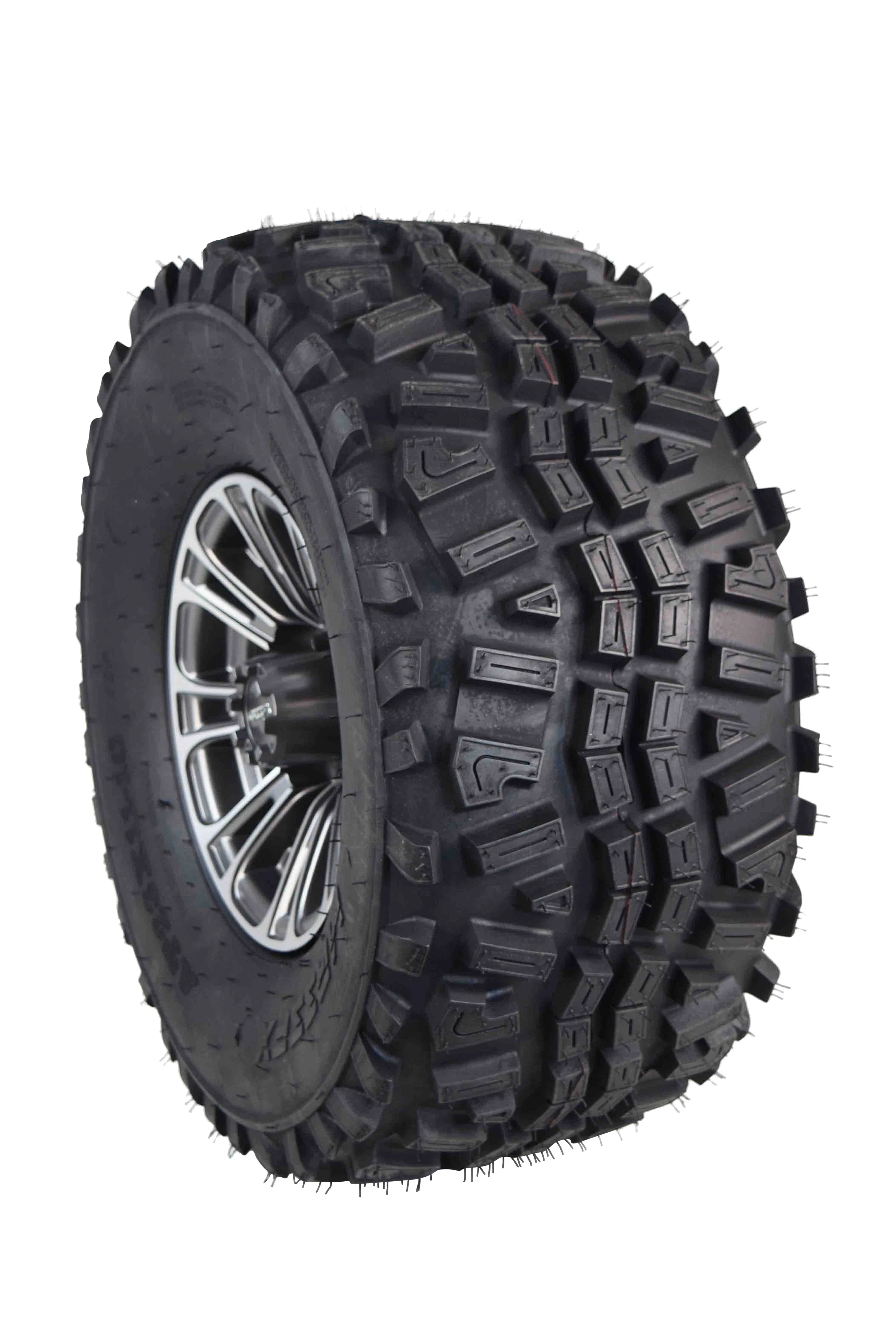 MASSFX 23x11-10 6 Ply Golf Cart Tire 23x11x10 & Gun Metal Wheel Kit A238 10x7 4/101.6 - Inhomebuy