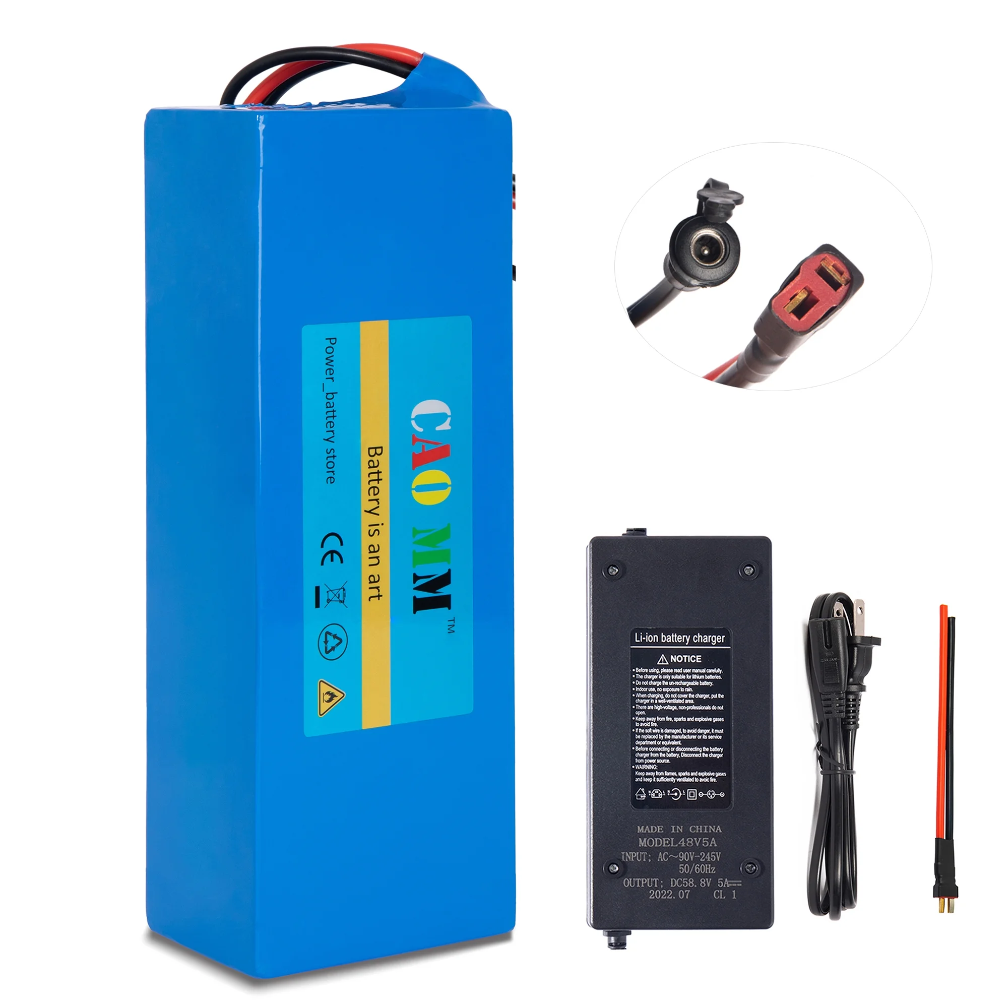 48V 10Ah Ebike Battery with Charger XT90 48V Scooter Lithium Battery for 1000W Electric Bike Motor - Inhomebuy