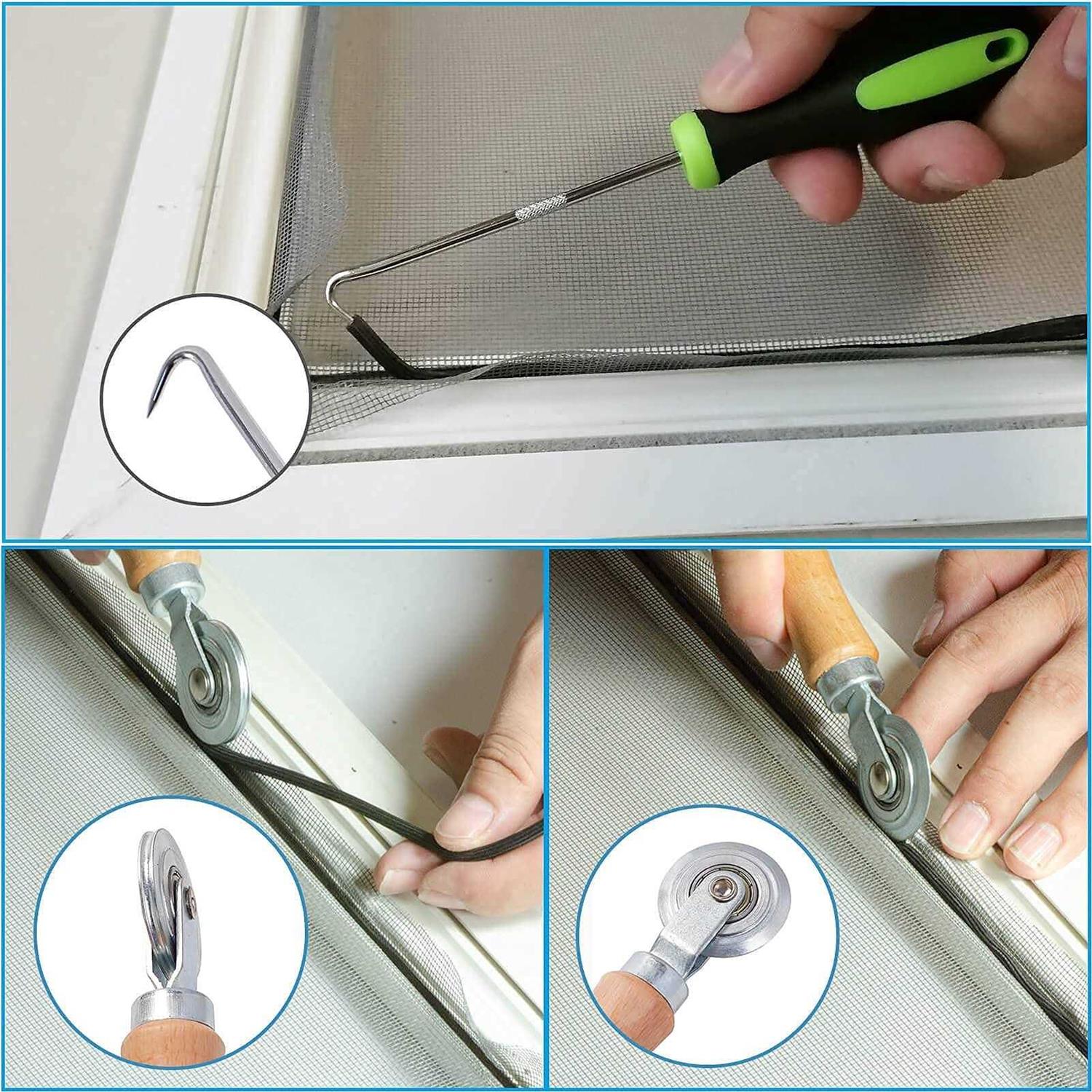 Window Screen Repair Kit 59 x 106 Screen Door Replacement Fiberglass Screen Mesh with All Screen Tools for Sliding Door and Patio Screen Door - Inhomebuy