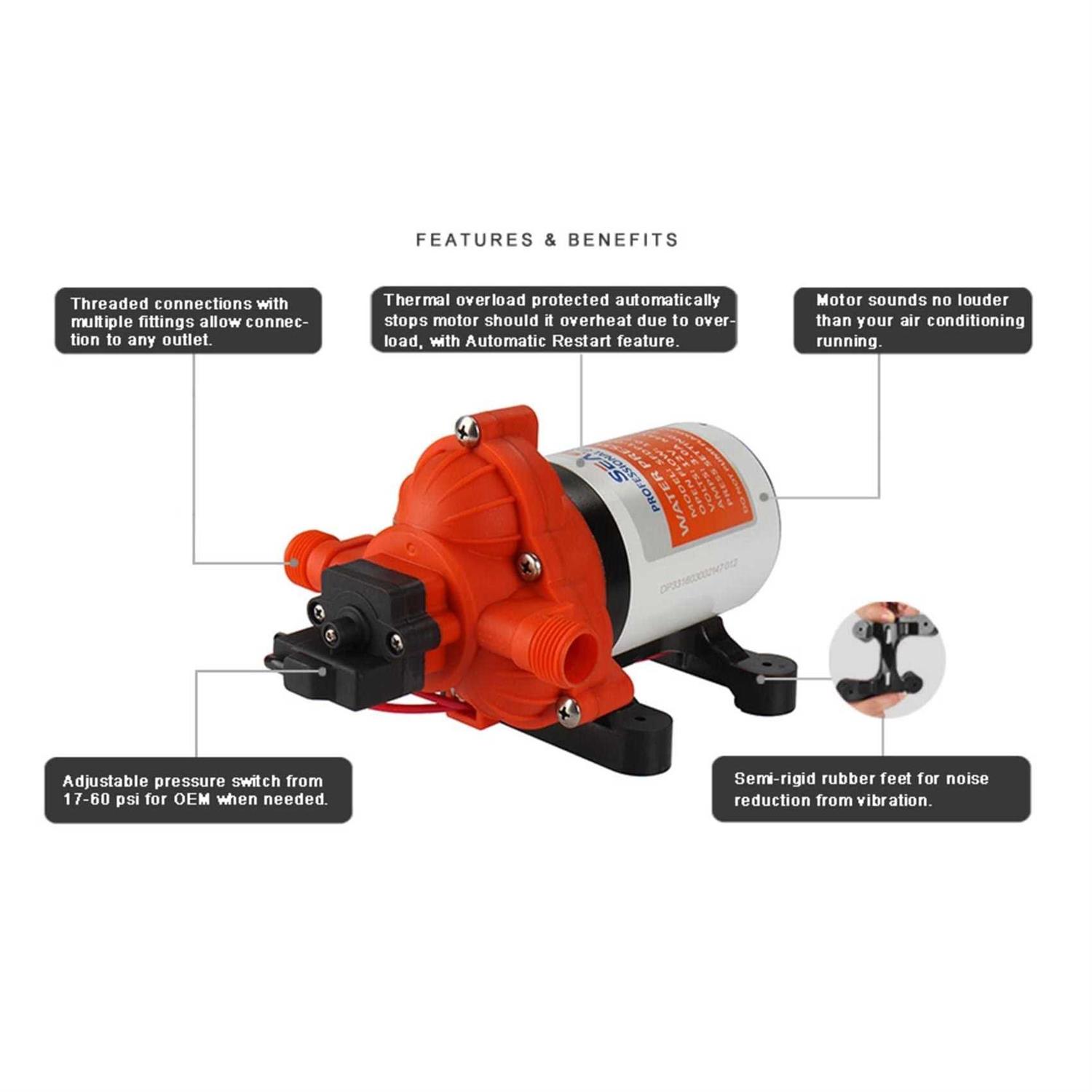 Seaflo 21-Series Diaphragm Water Pump - Inhomebuy