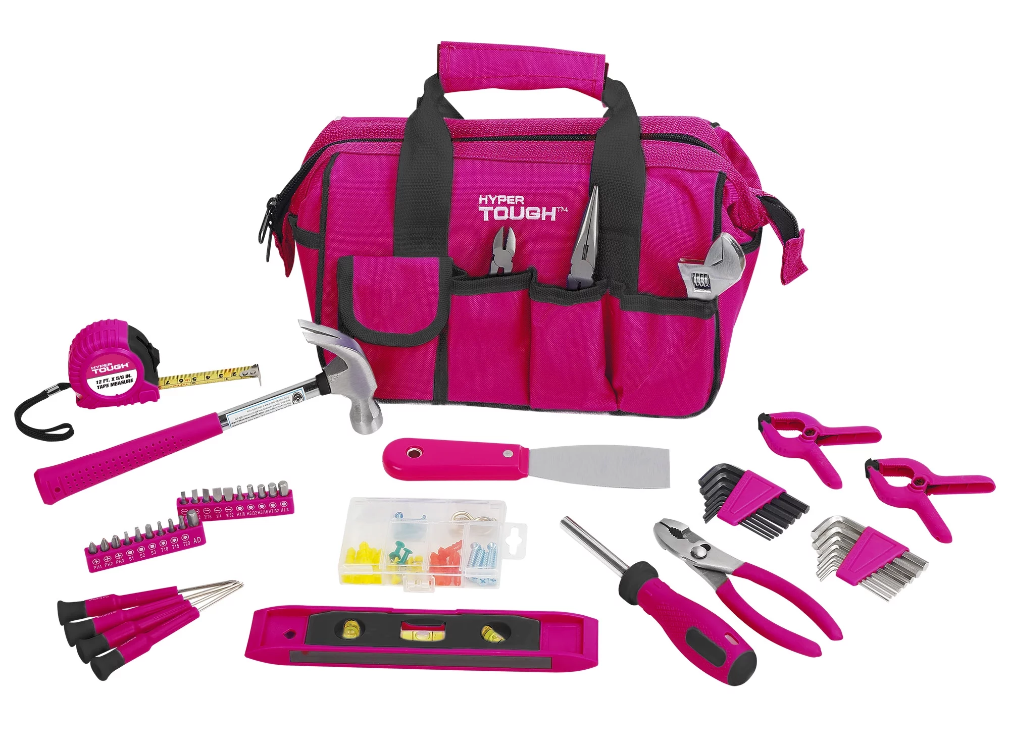 Hyper Tough 89-Piece Pink Household Tool Set, 9201 - Inhomebuy